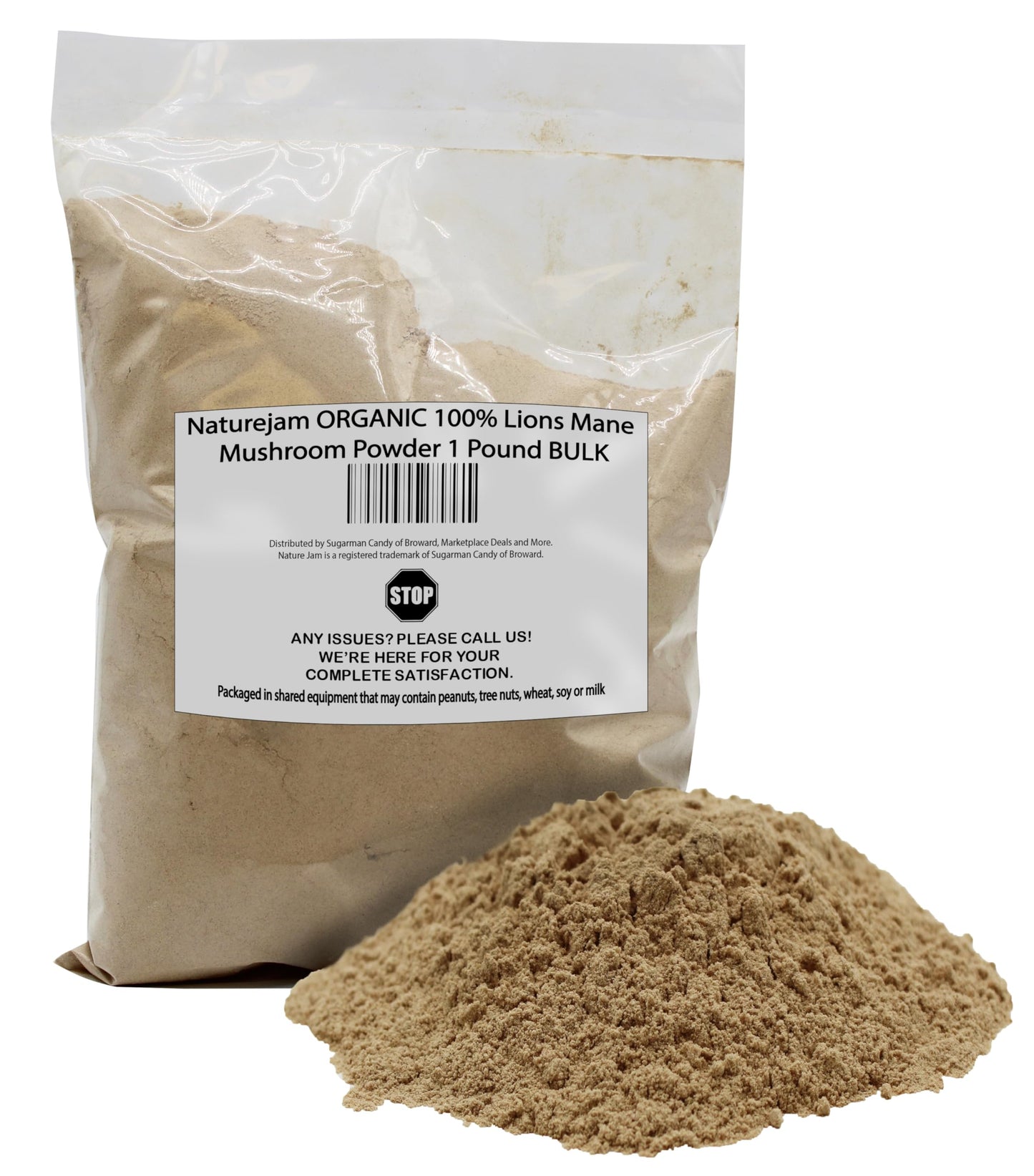 Naturejam Organic Lions Mane Mushroom Powder 16 oz