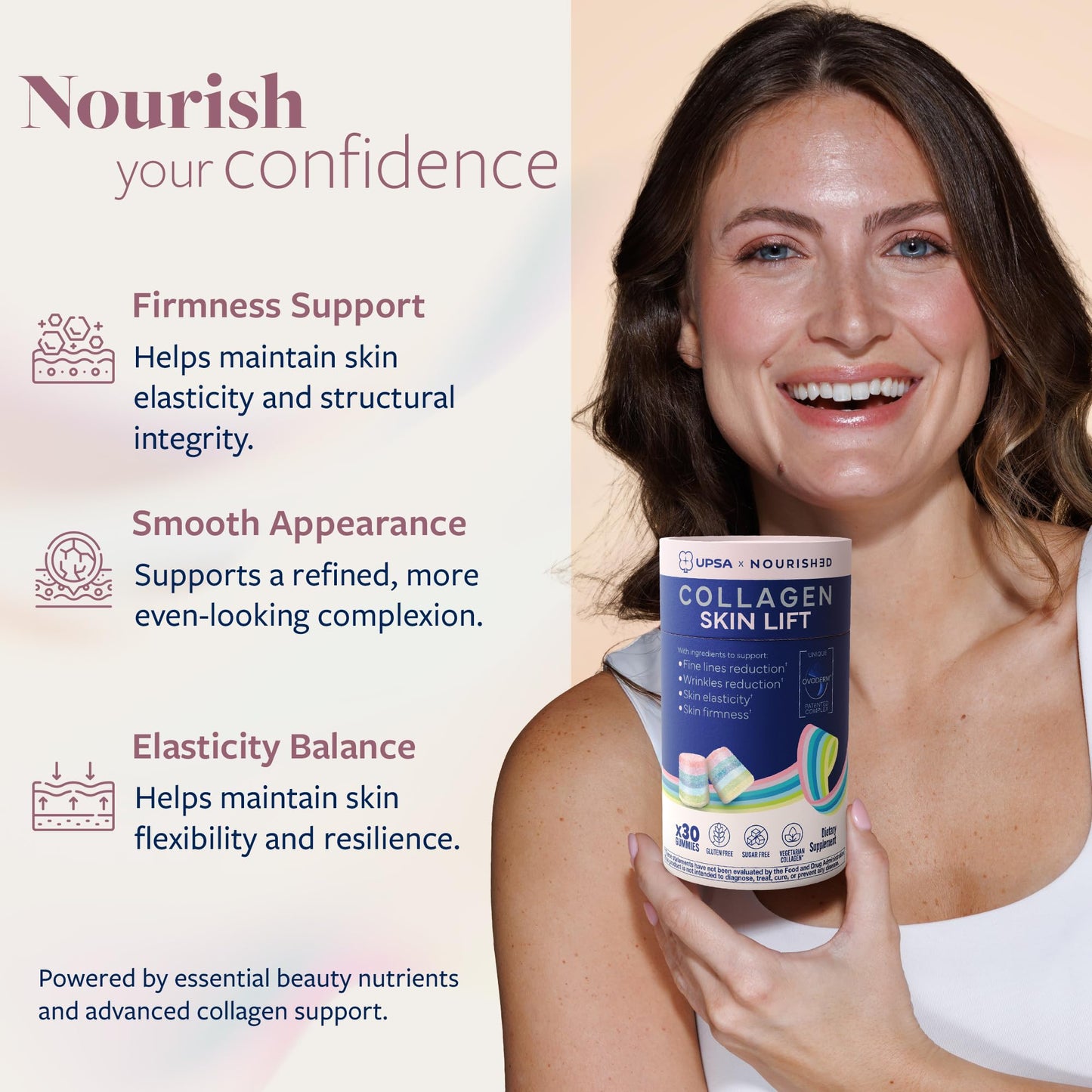Upsa Nourished Collagen Skin Lift Gummies 30 Count