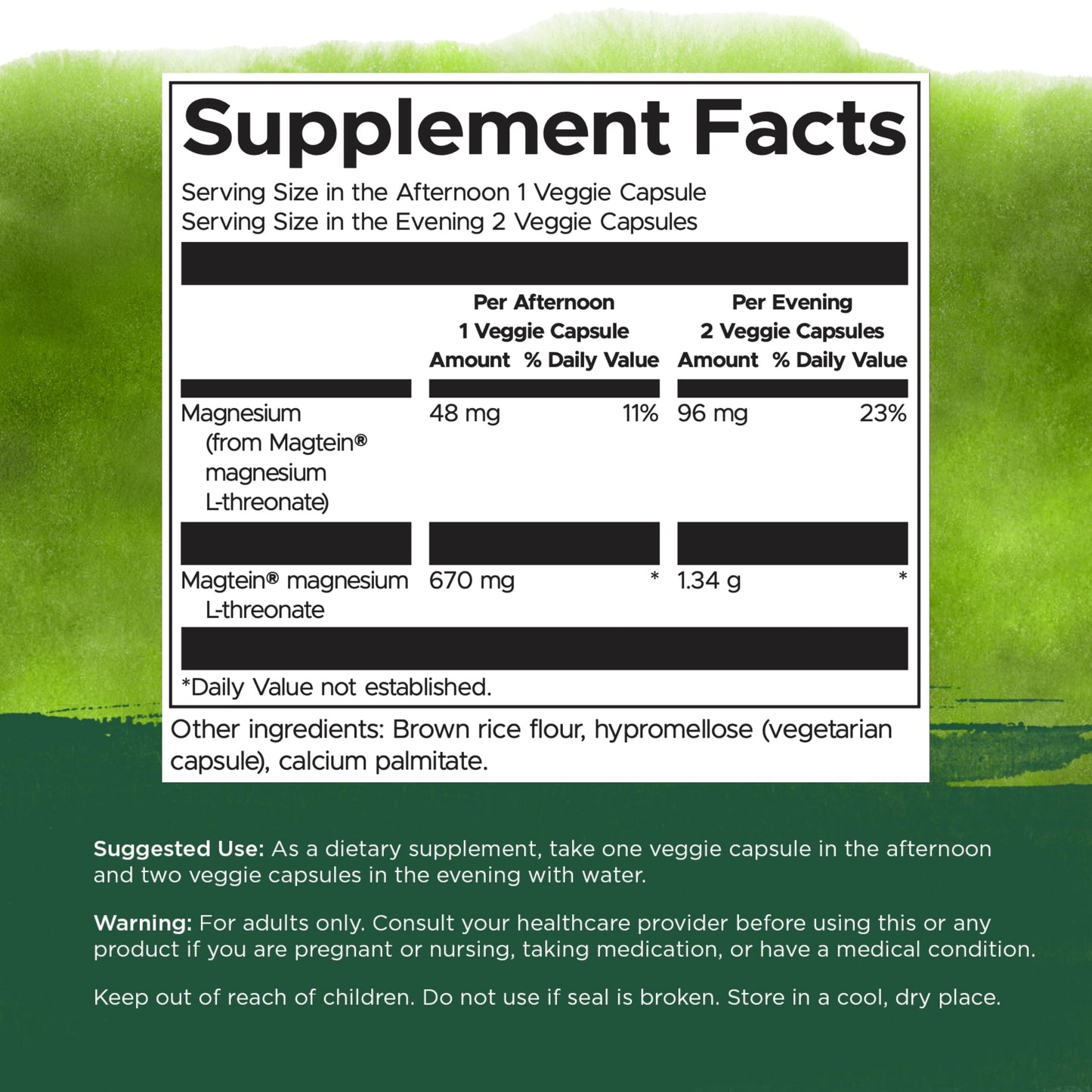 Swanson Magnesium L-Threonate Brain and Cognitive Health Supplement 180 Capsules