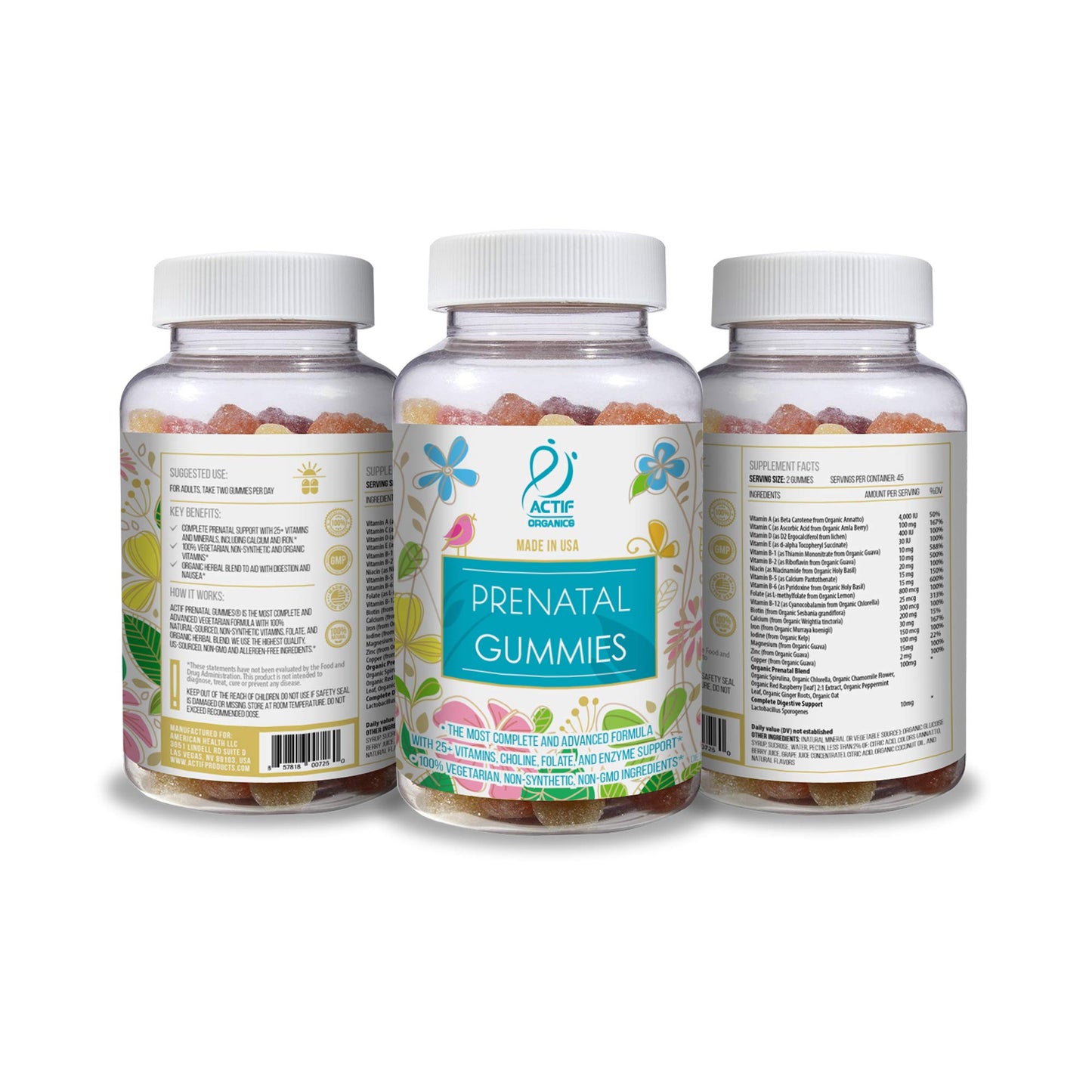 ACTIF Prenatal Gummies 90 Count