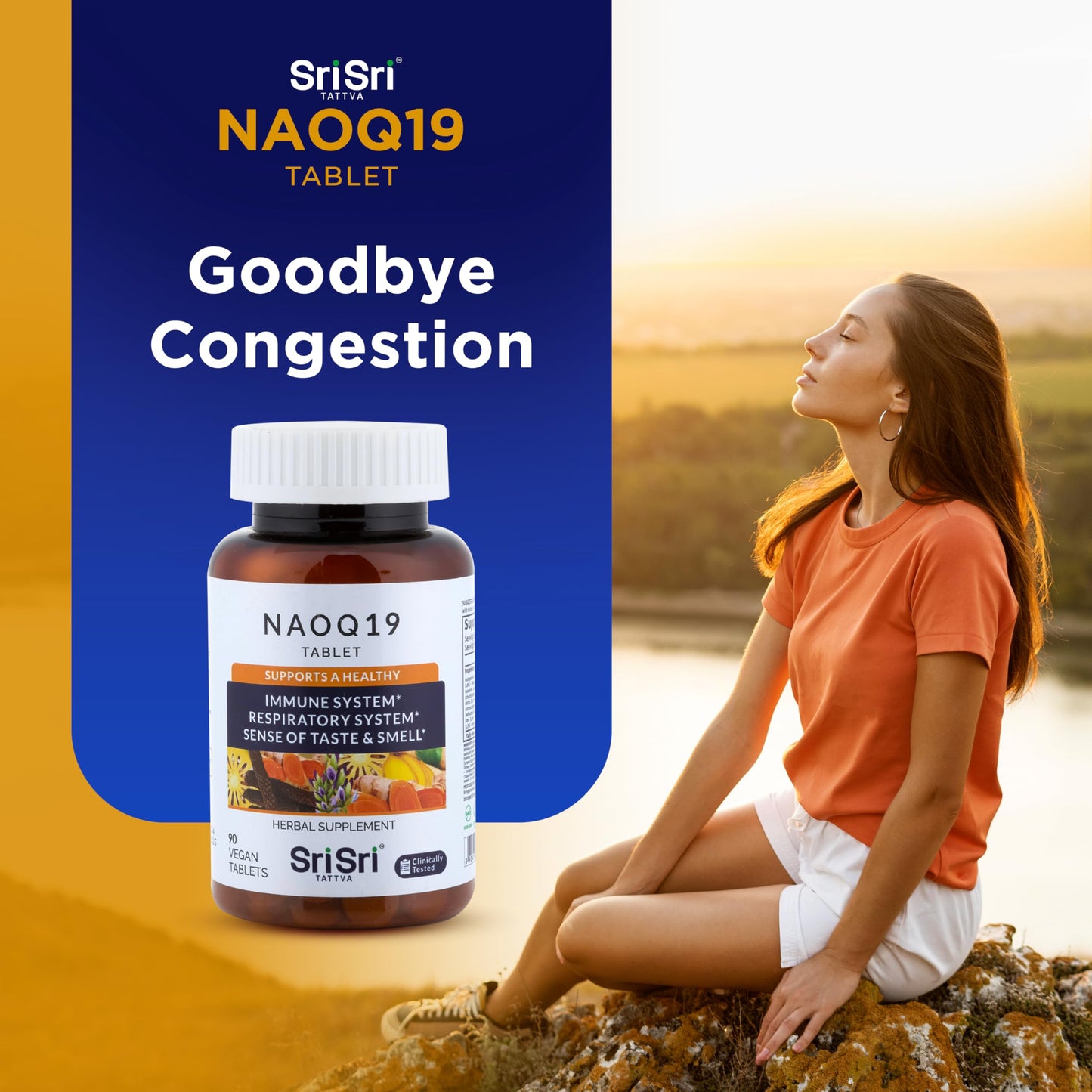Sri Sri Products NAOQ19 Immunity Support Ayurvedic Herbal Supplement with Ashwagandha, Turmeric, Tulsi, Licorice & Andrographis Capsules, 90 Capsules