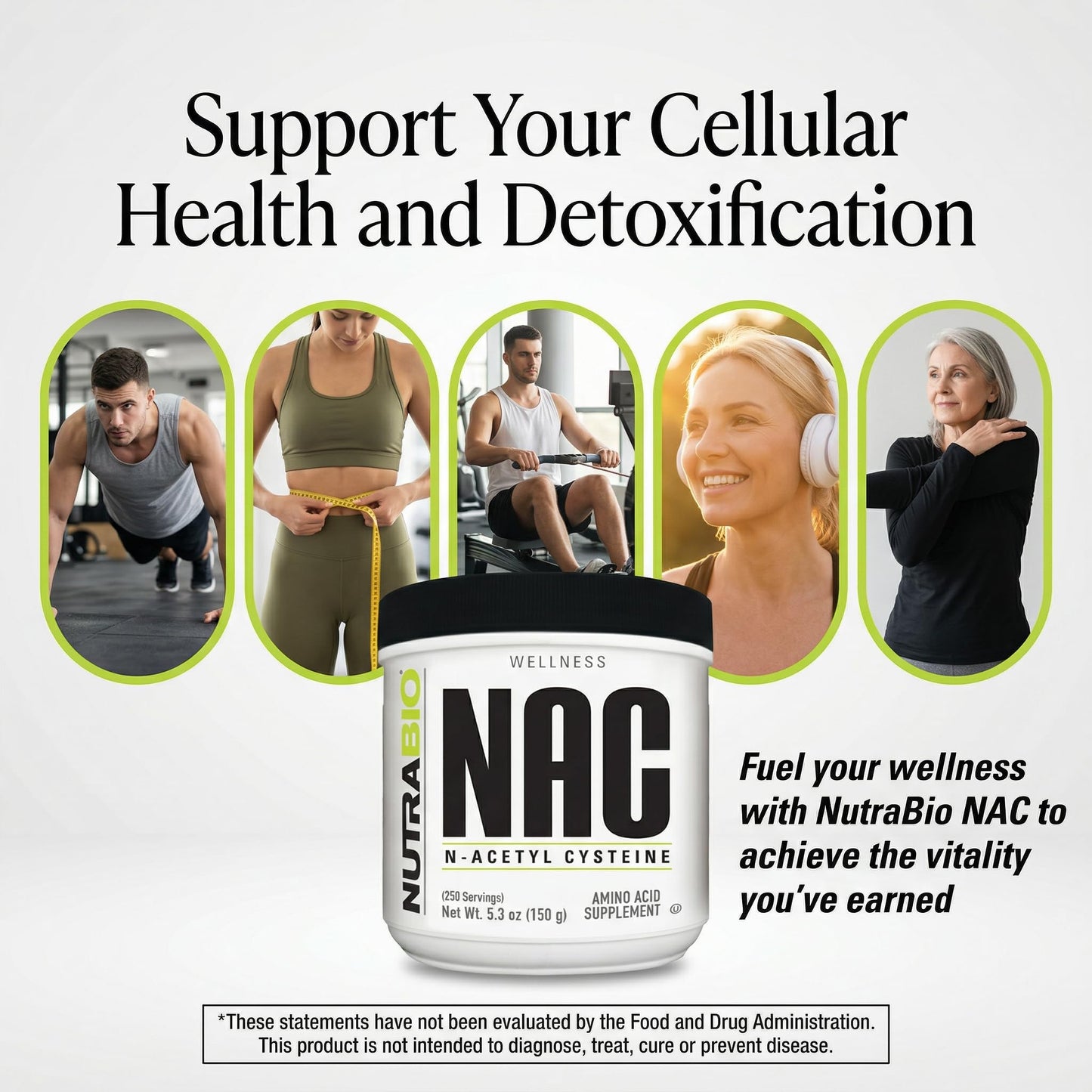 NutraBio N-Acetyl Cysteine Supplement (NAC) Powder, 5.3 Ounce