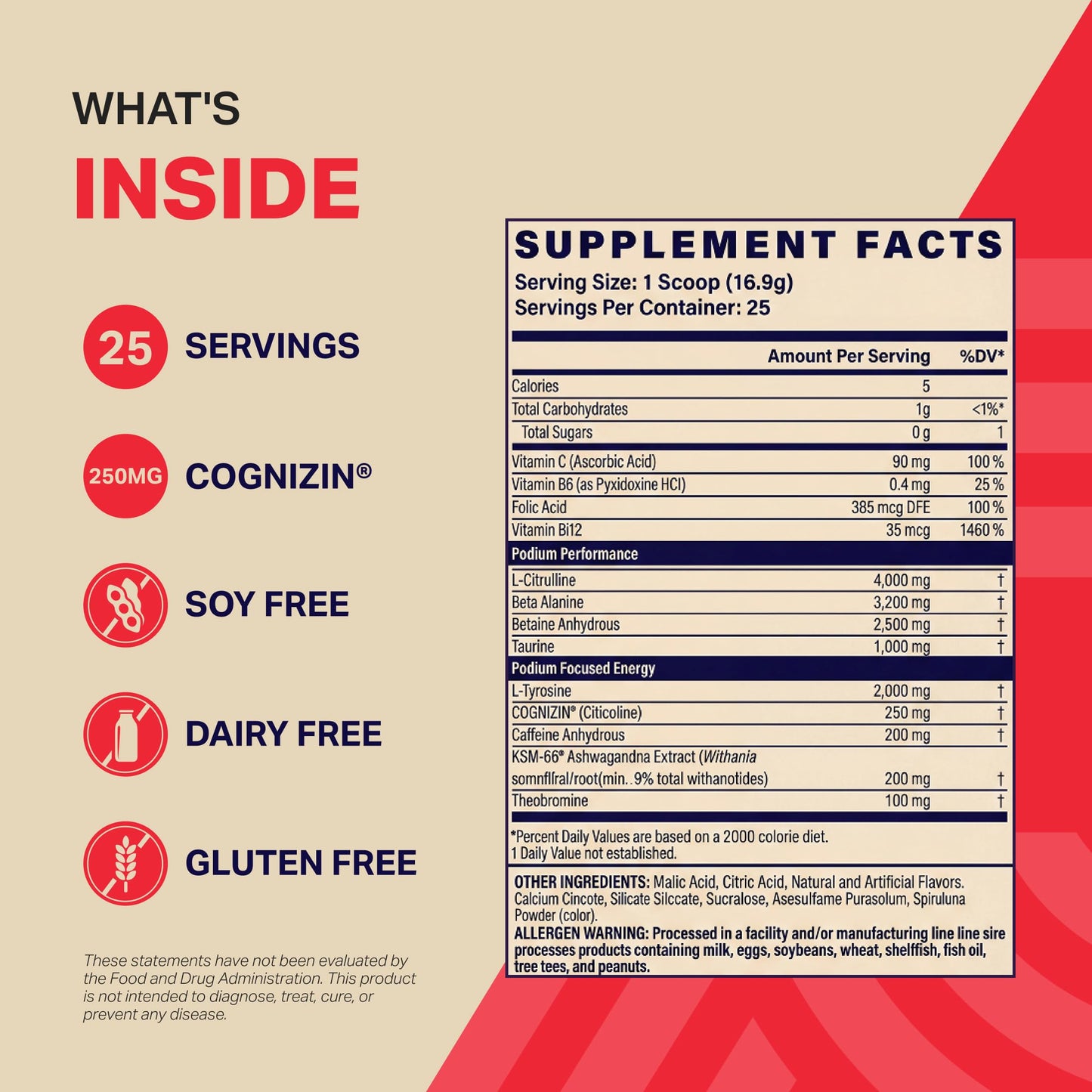 Podium Nutrition Fuse 2025 Pre Workout Powder, 6 oz