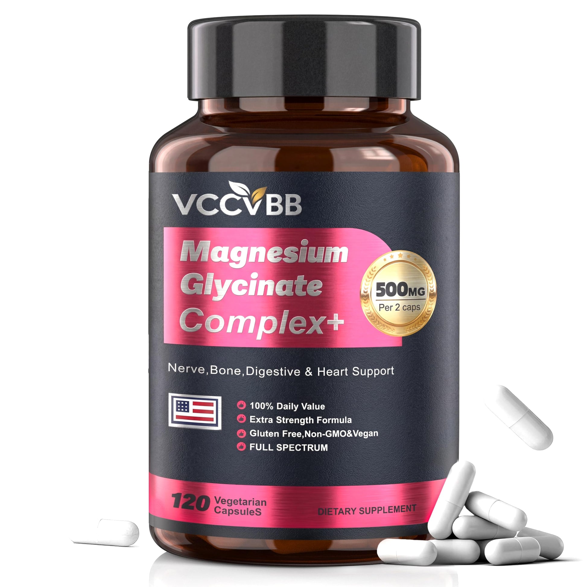 VCCVBB Magnesium Glycinate 500mg Capsule 120
