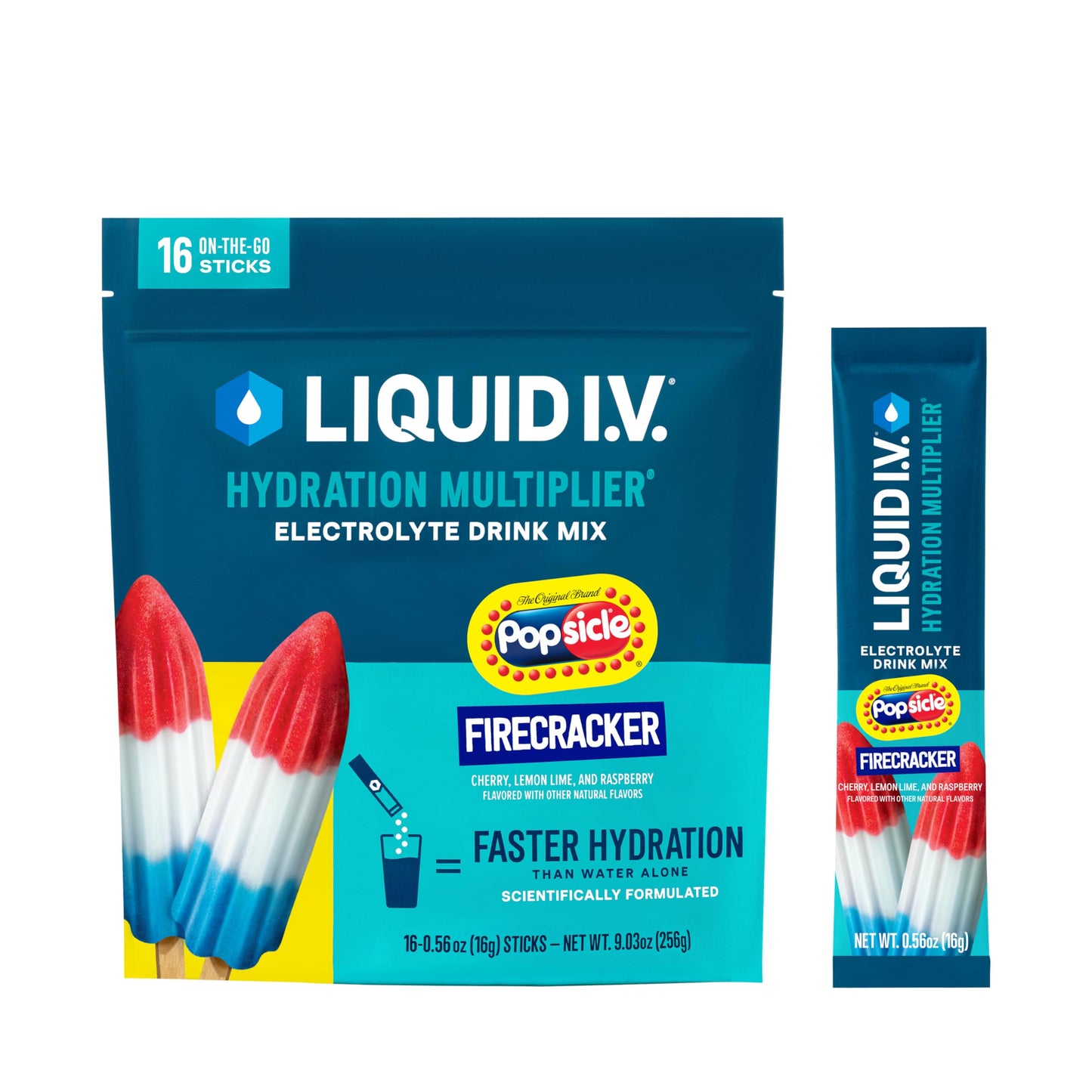 Liquid I.V. Hydration Multiplier Powder - Popsicle Firecracker, 16 Servings