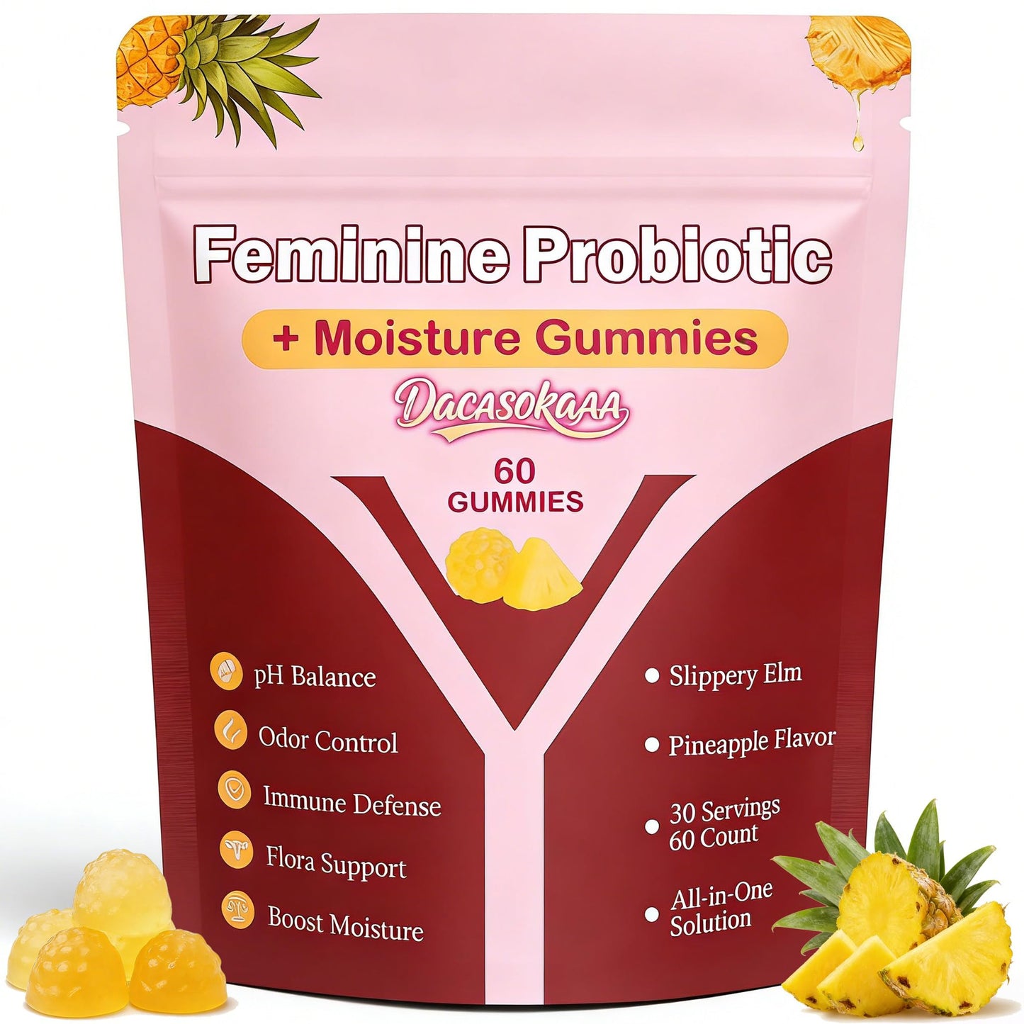 dakasokaaa Slippery Kitty Probiotic Gummies for Women, 60-count