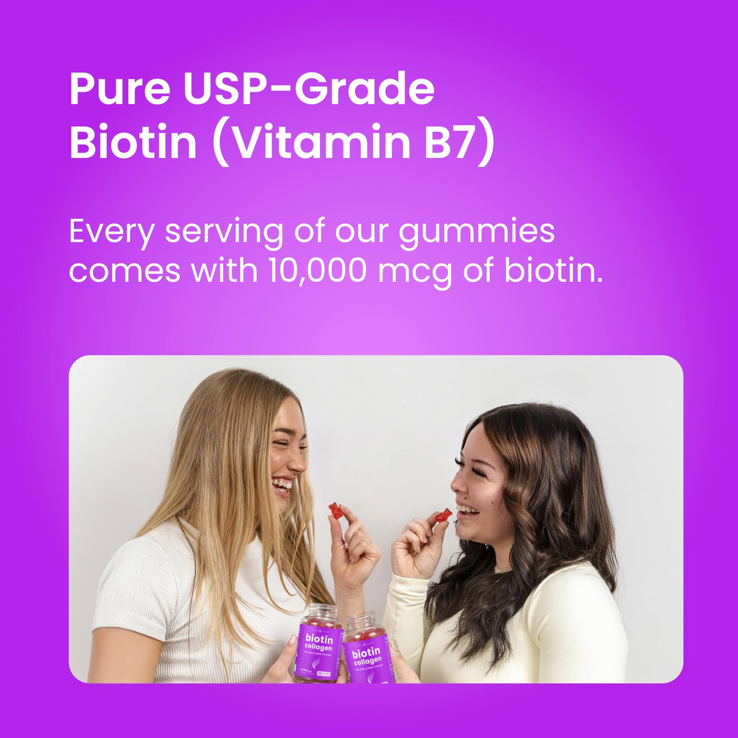 NutraChamps Biotin Gummies 5000mcg with Collagen, Keratin & More – Hair Skin and Nails Vitamins for Women & Men – Support Normal Hair Growth Cycle – 120 Gummies