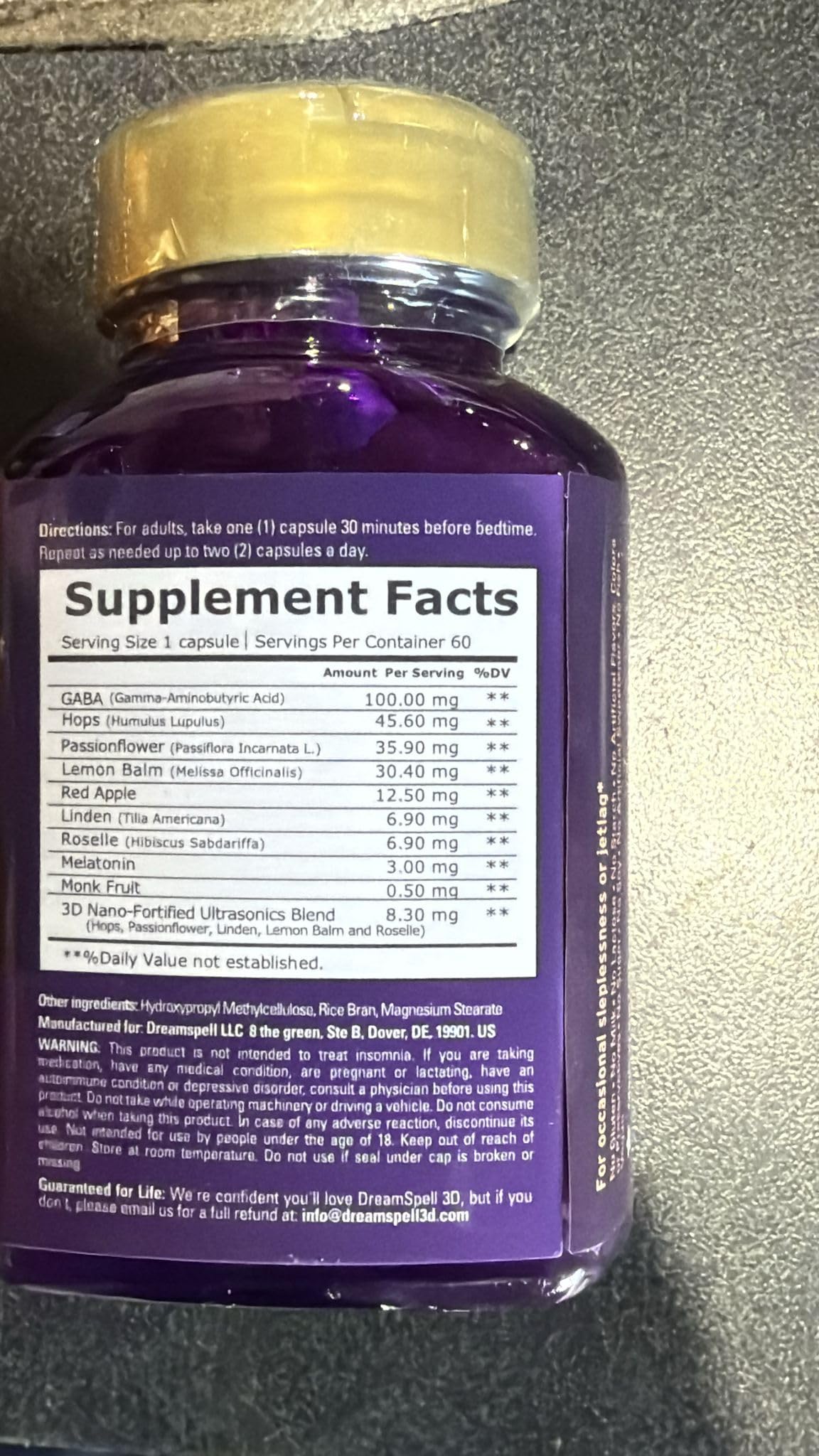 Dream Spell 3D Natural-Based Sleep Aid Capsule, 60 Count