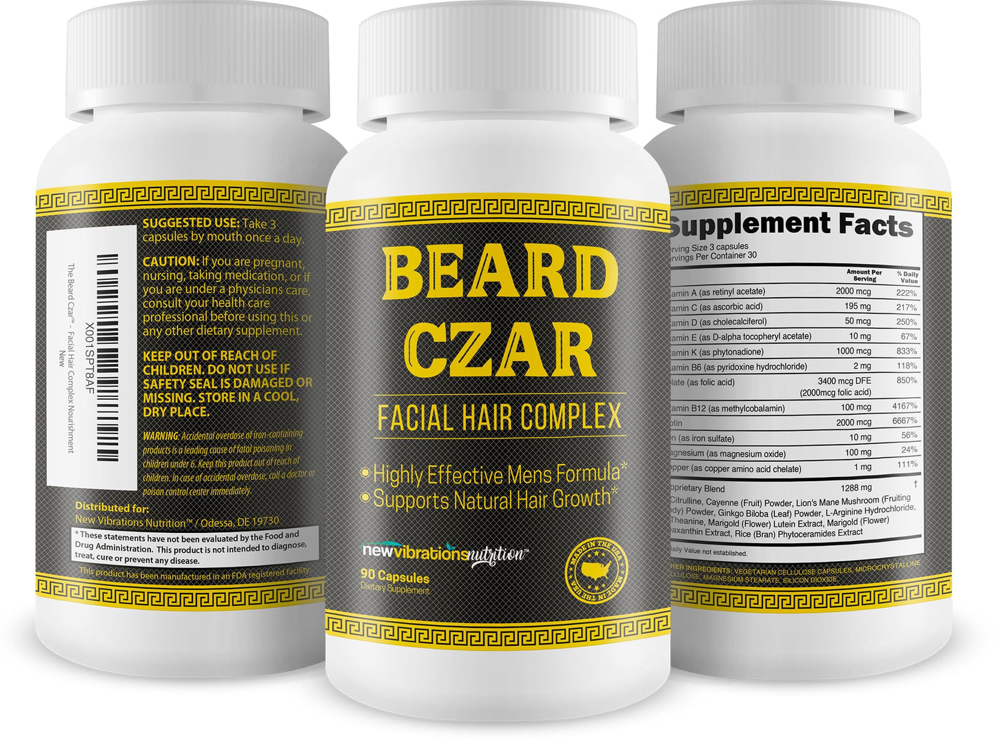 The Beard Czar Facial Hair Complex 60 Capsules