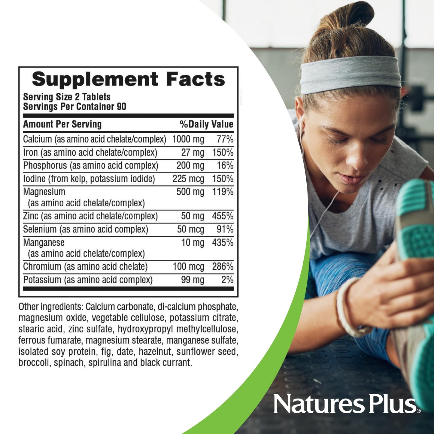 NaturesPlus Ultra-Mins Multi Mineral Complex with Calcium, Iron, Magnesium & Zinc Tablets, 360 Count