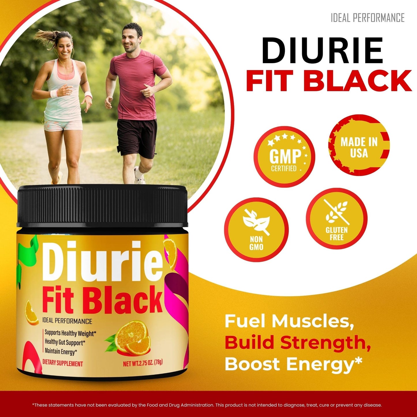 IDEAL PERFORMANCE Diurie Fit Powder 5.5 Ounces (Pack of 2)