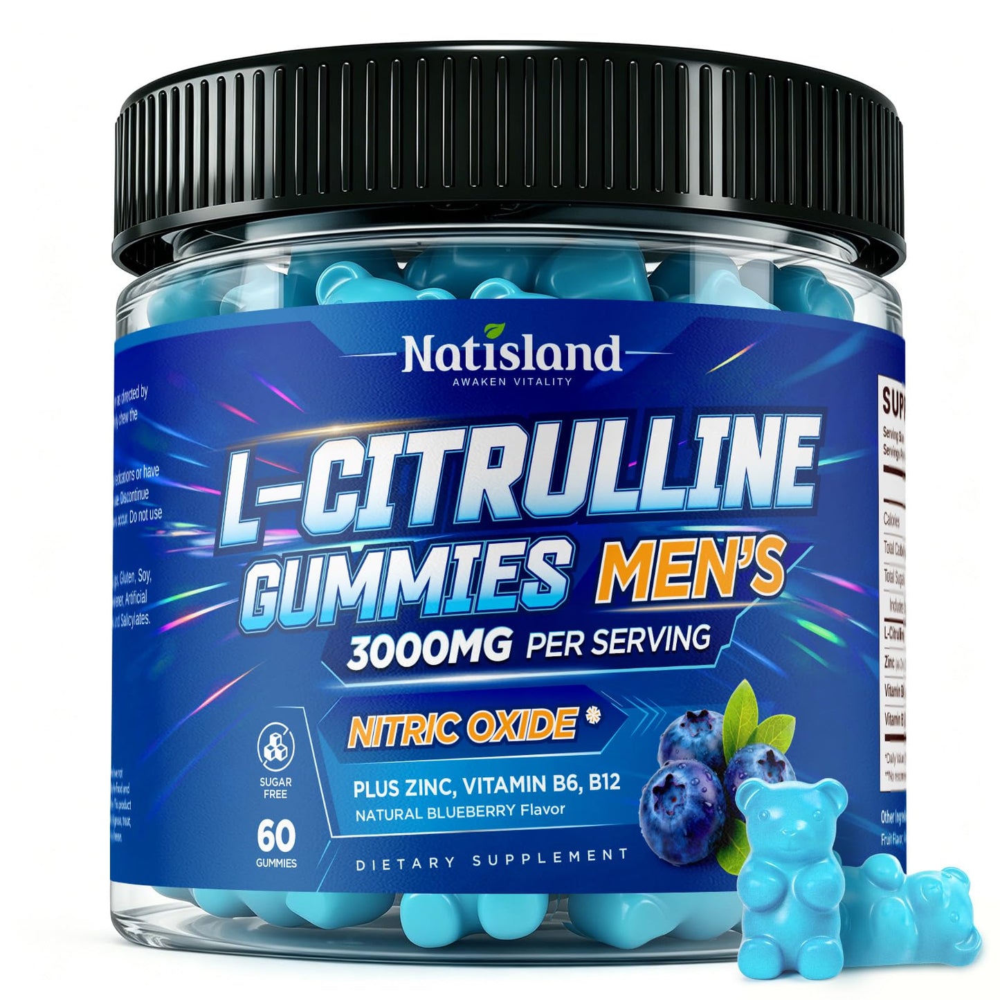 NATISLAND L-Citrulline for Men Gummies 60 Count
