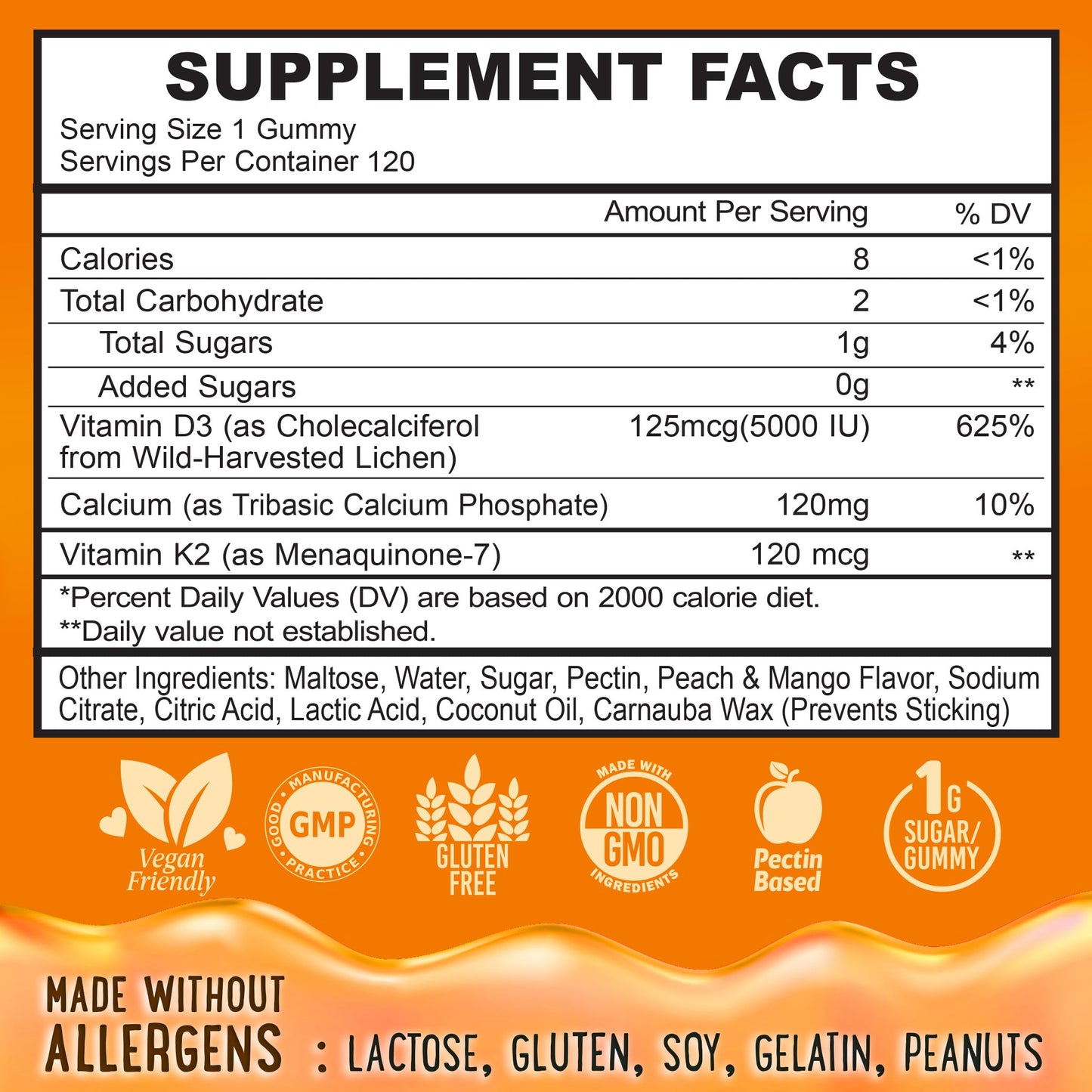 OH MY CHEWY Center-Filled Vitamin D3 K2 & Calcium Gummies 120 Count