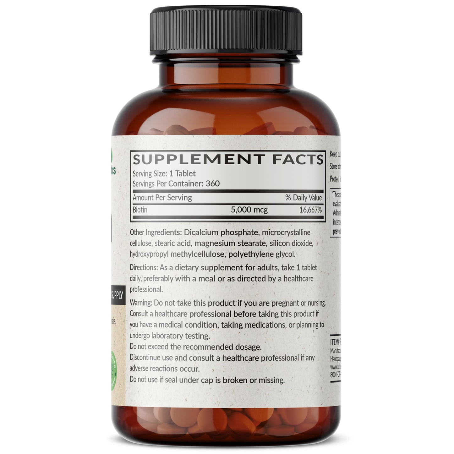 Futurebiotics Biotin 5000 MCG Supports Healthy Hair, Skin, Nails & Energy Production Non-GMO, 360 Tablets