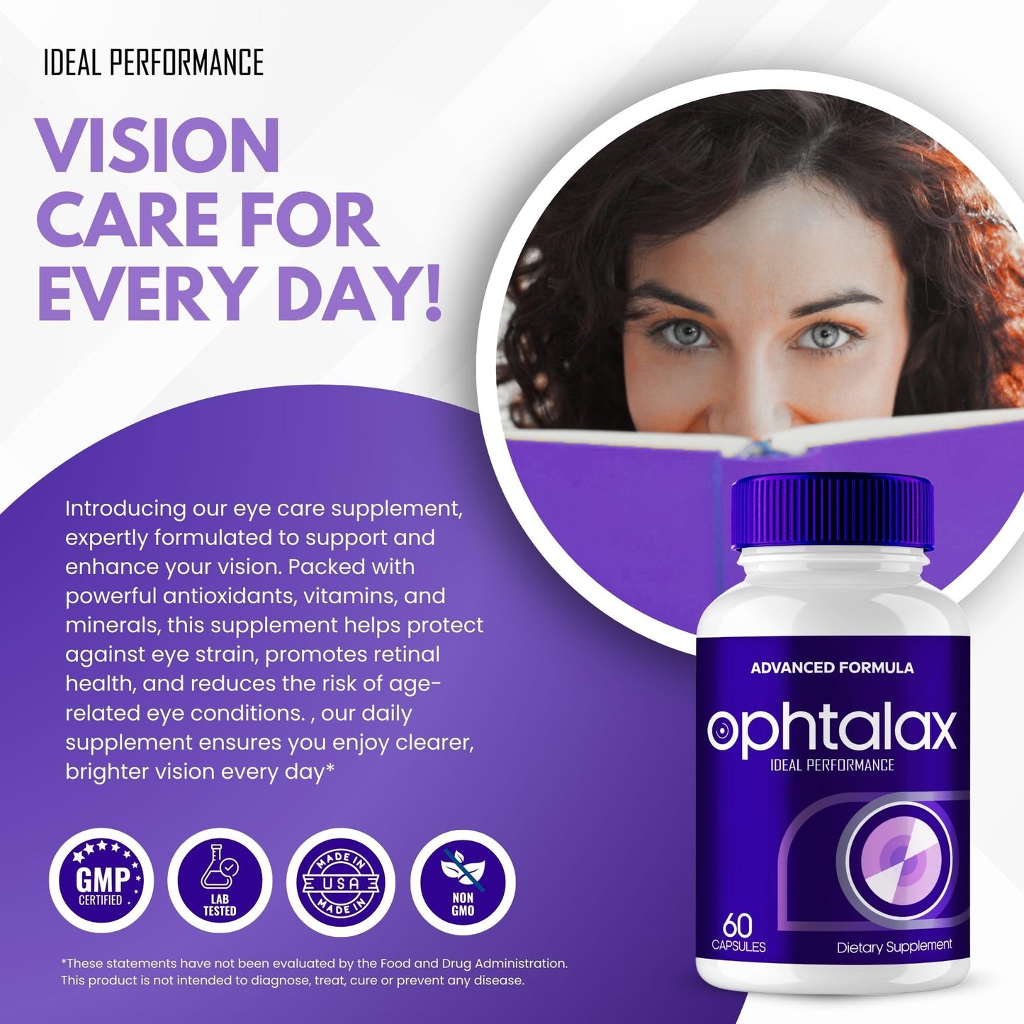 IDEAL PERFORMANCE Ophtalax Eye Health Supplement Capsule, 60 Count