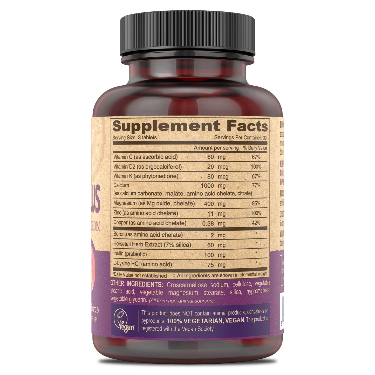 DEVA Vegan Calcium Magnesium Supplement Tablets 180 Count