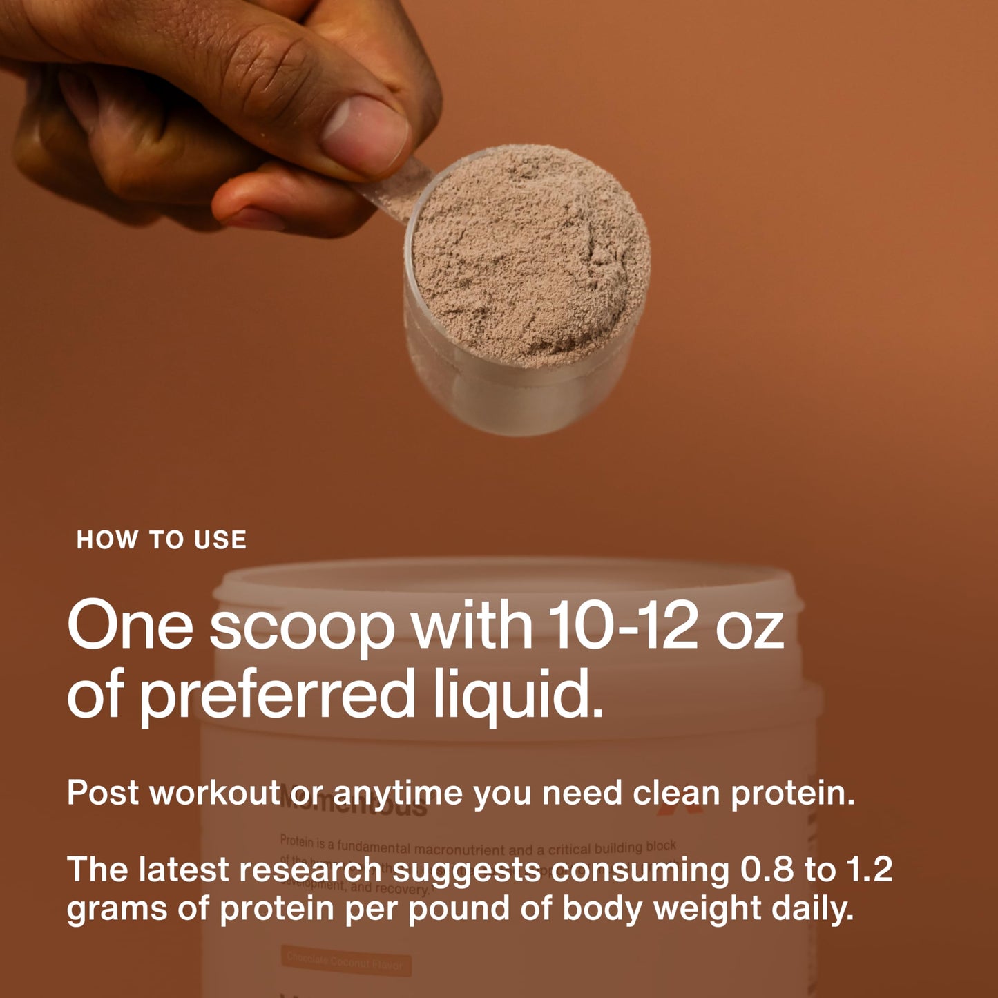 Momentous Essential Grass-Fed Whey Protein Powder, Chocolate Coconut, 12 Servings