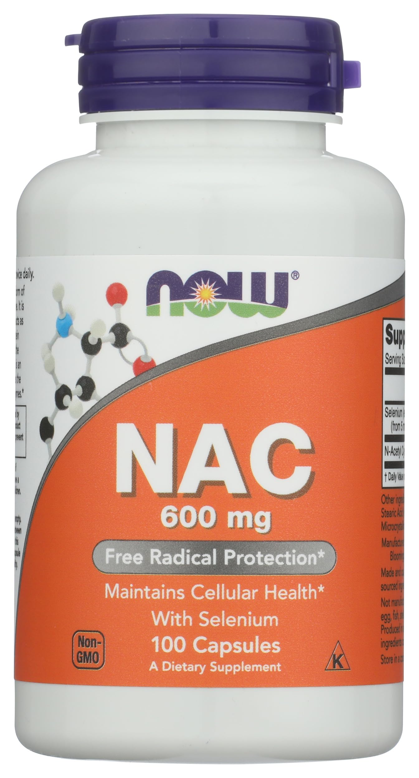 NOW Foods Nacacetyl Cysteine 600mg Capsules, 100 Capsules
