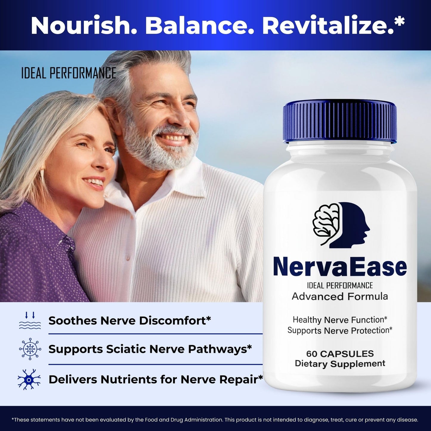 IDEAL PERFORMANCE NervaEase Nerve Supplement Capsules, 180 Capsules