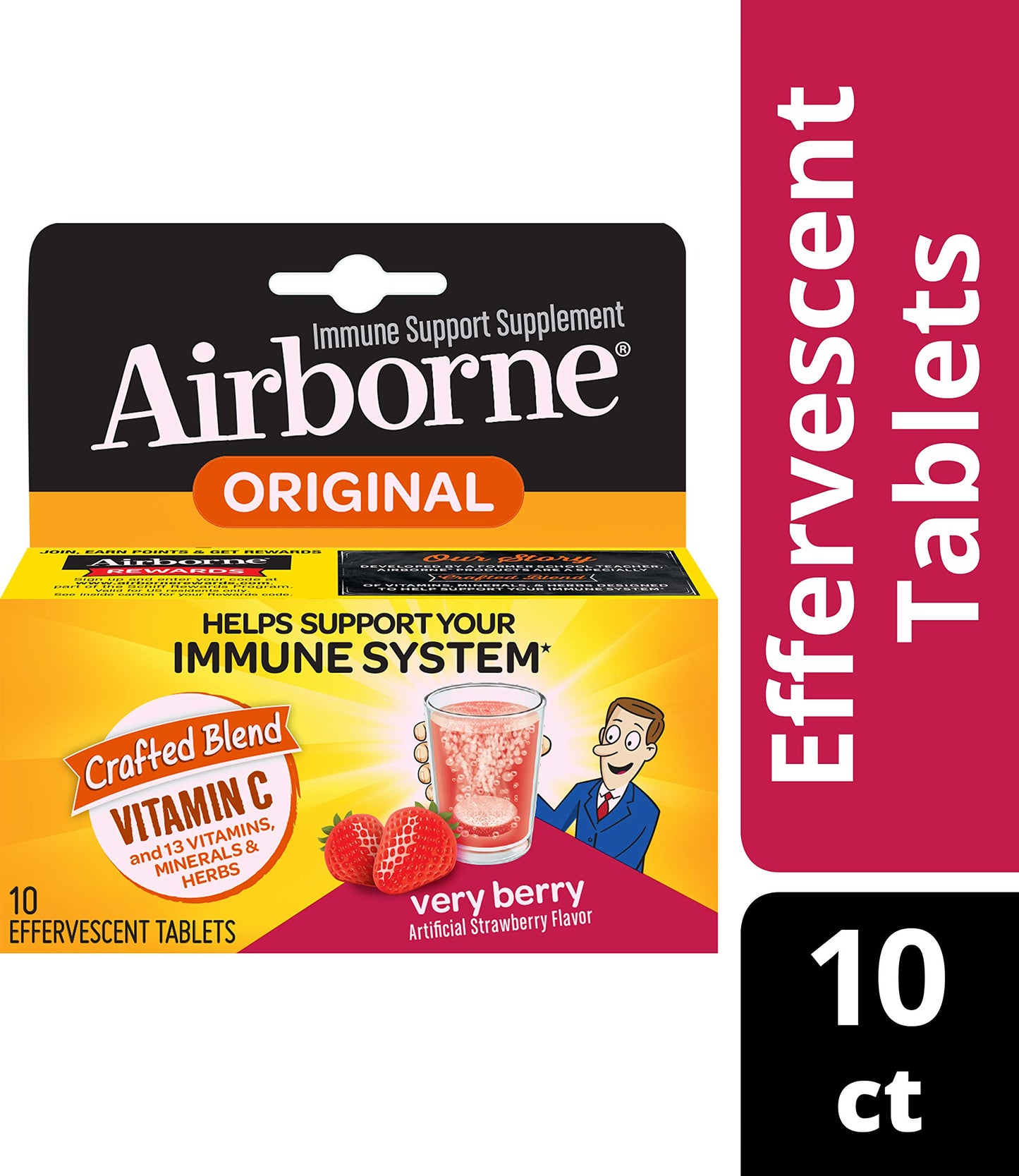 Airborne Very Berry Effervescent Tablets 10 Tablets