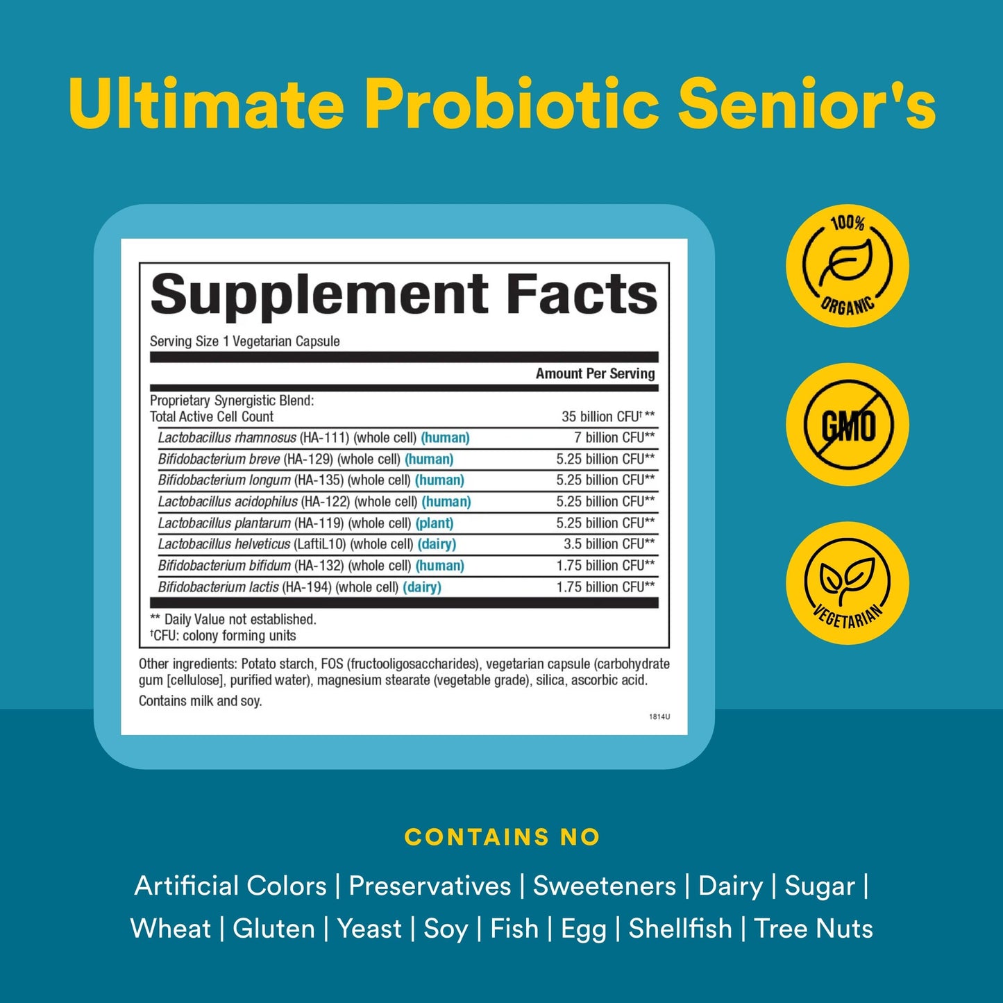 Natural Factors Ultimate Probiotic Senior's Capsules, 30 Count