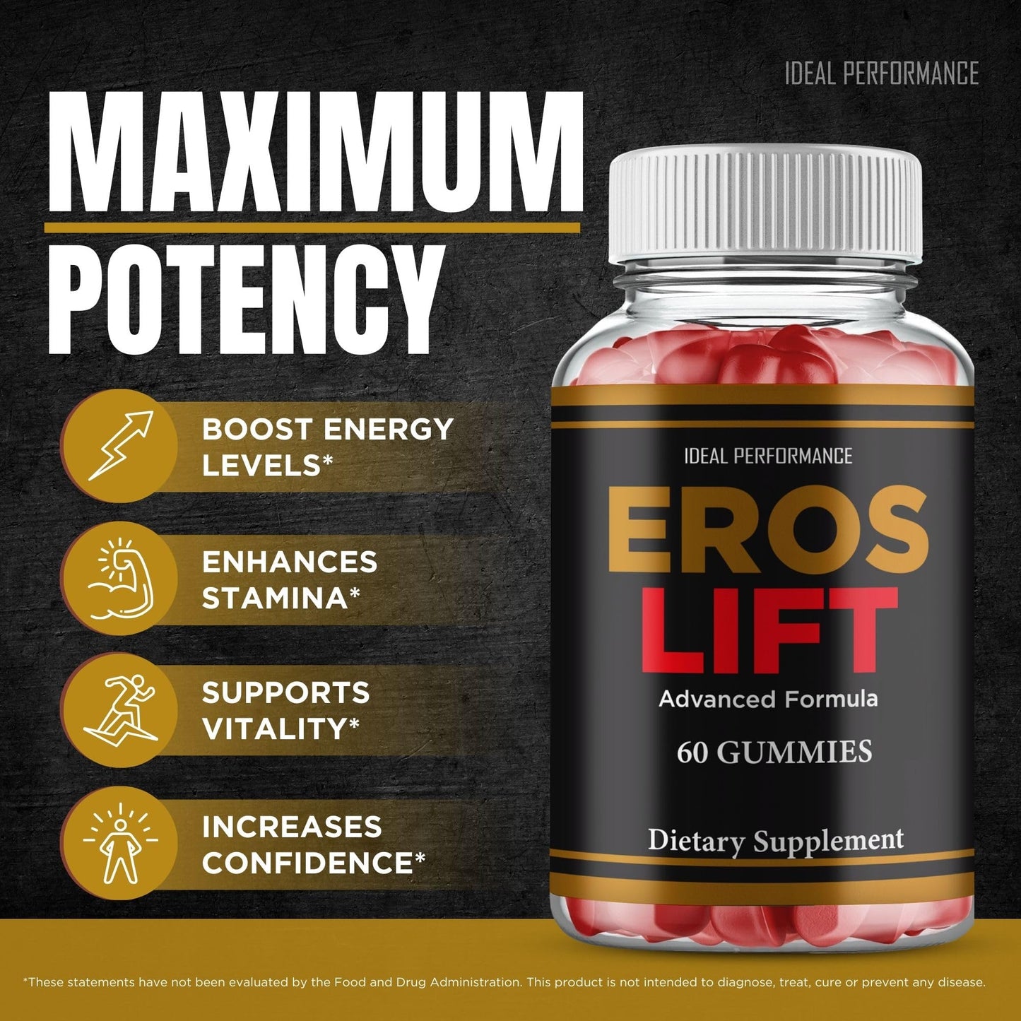 IDEAL PERFORMANCE Eros Lift Gummies, 60 Gummies