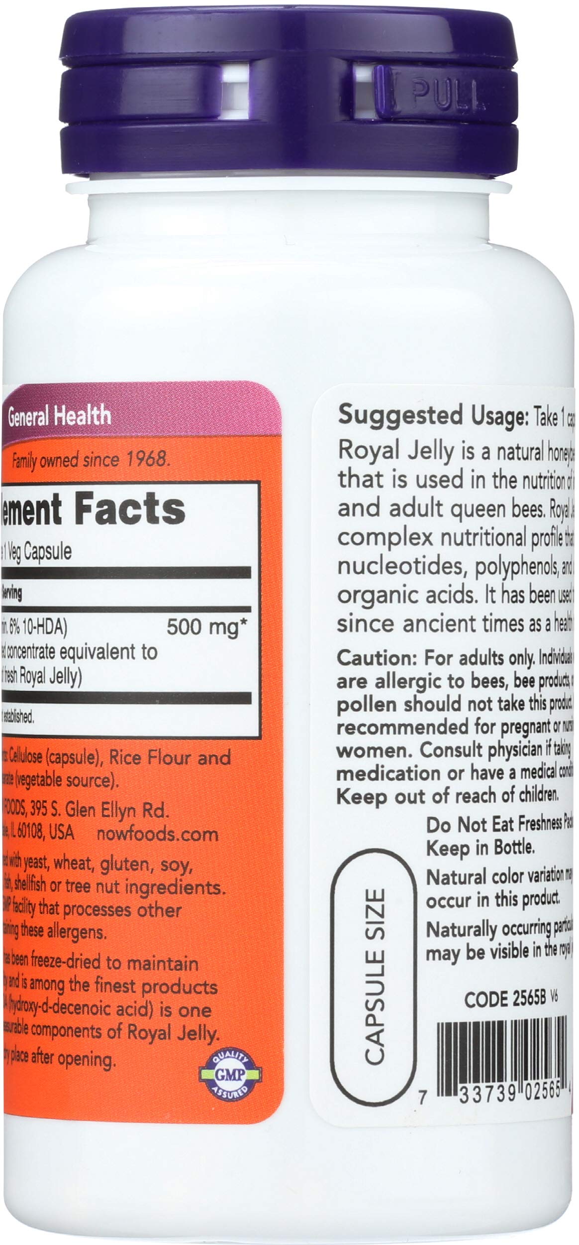 NOW Foods Royal Jelly 1500mg Capsule, 120 Capsules