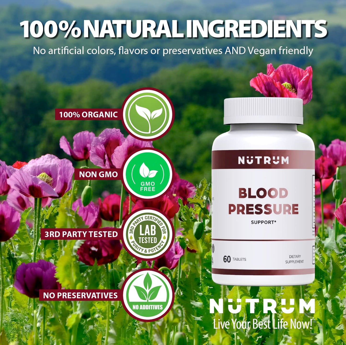 Nutrum Blood Pressure Support Premium Heart & Circulation Formula Capsule, 60 Count