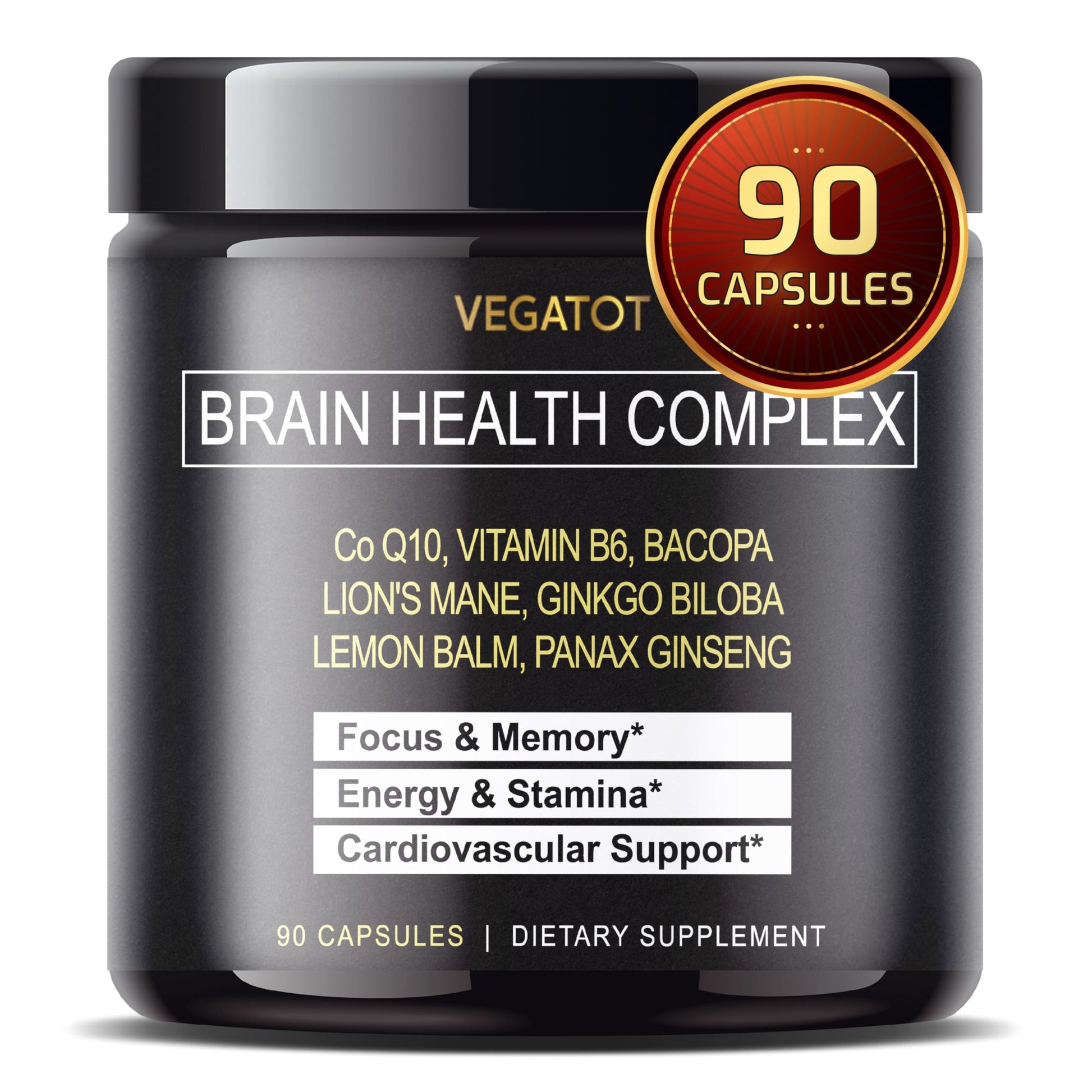 VEGATOT Brain Booster Brain Health Complex Capsule 90 Count