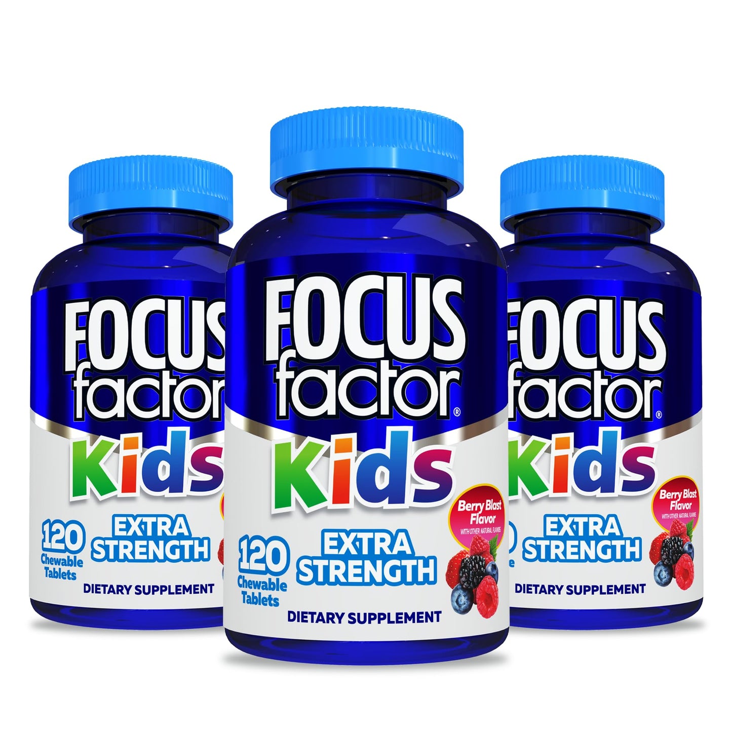 Focus Factor Kids Extra Strength Daily Chewable for Brain Health Support, 360 Count
