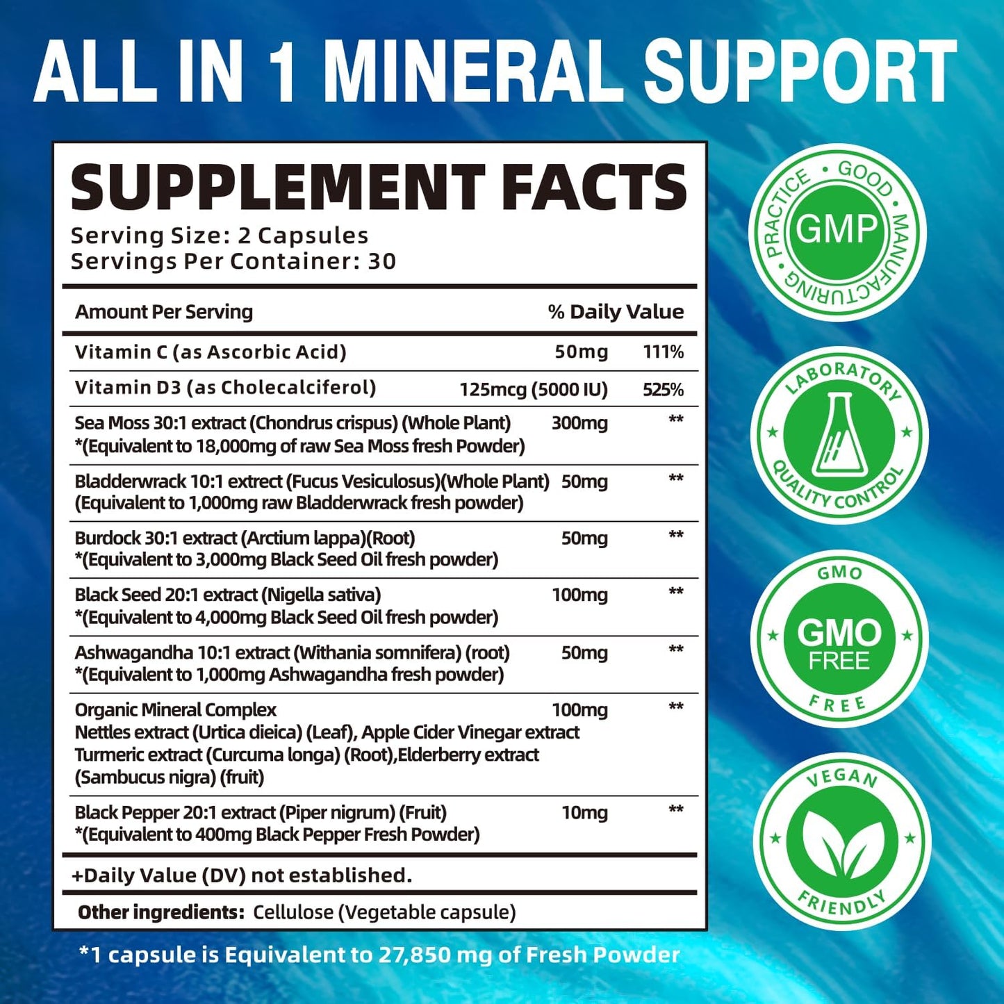 Fubienfit Premium Sea Moss Capsules 56 Count