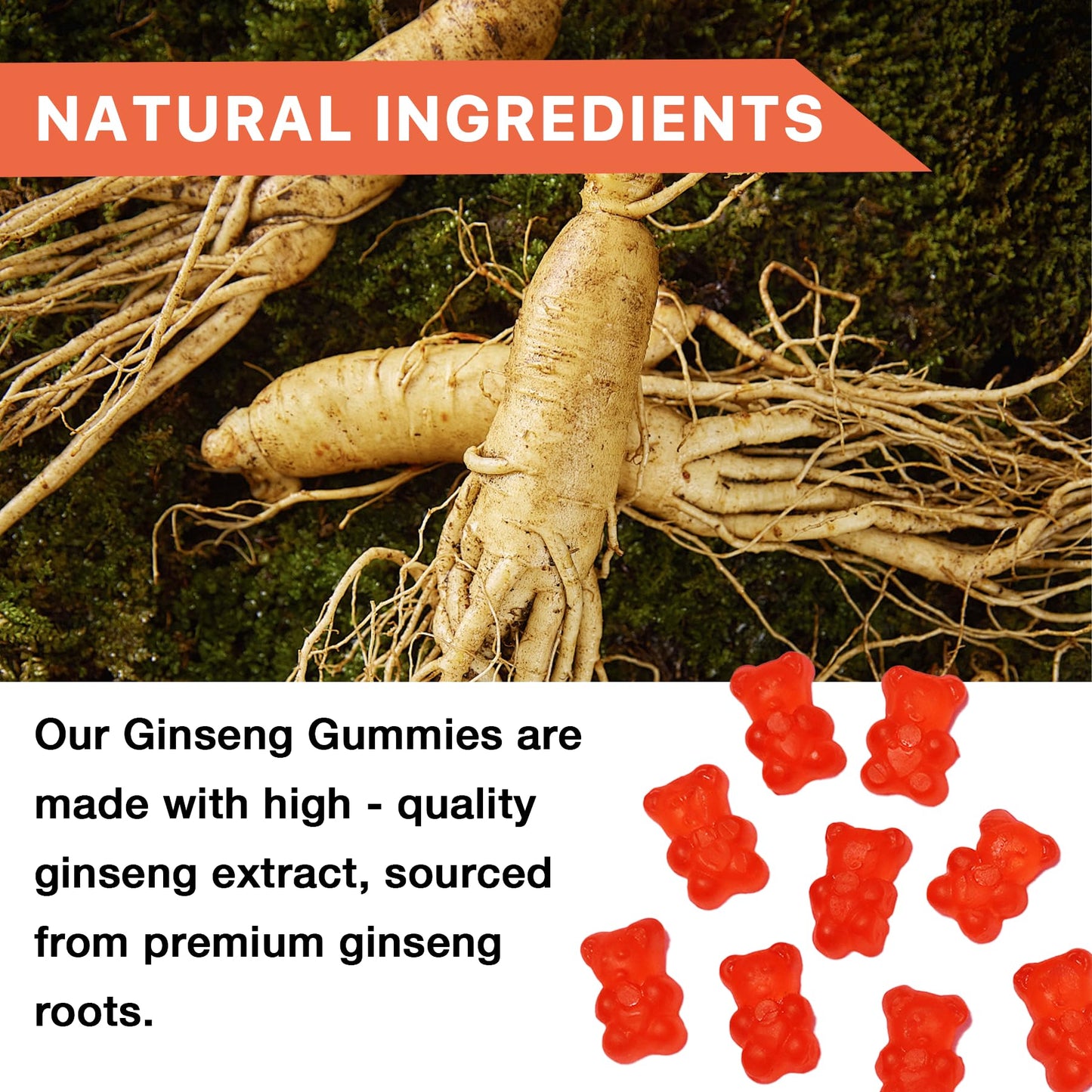 Auranic Asian Panax Ginseng Gummies, 60 Count