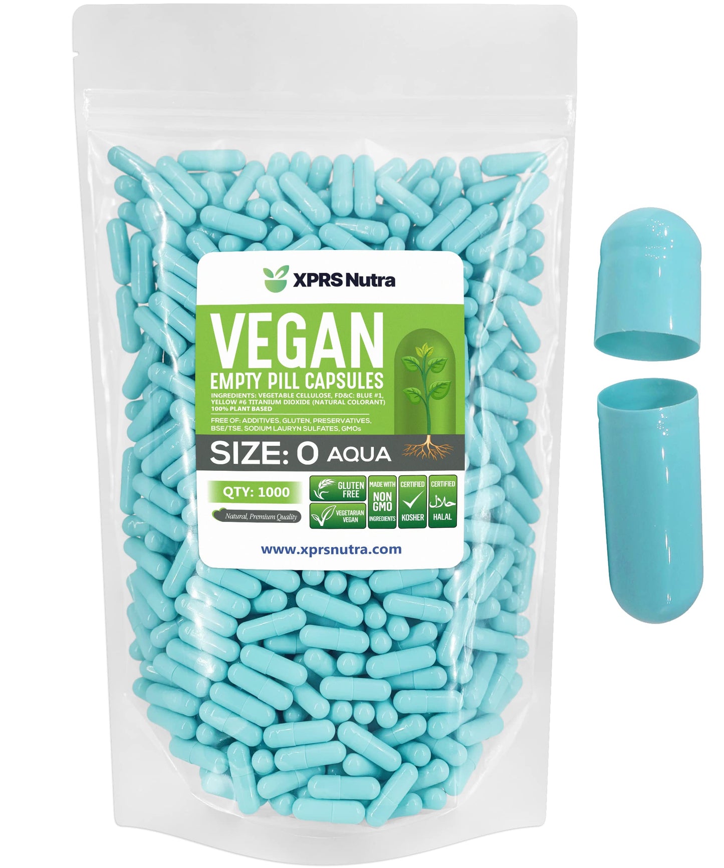 XPRS Nutra Size 0 Empty Capsules Capsule 1000 Capsules