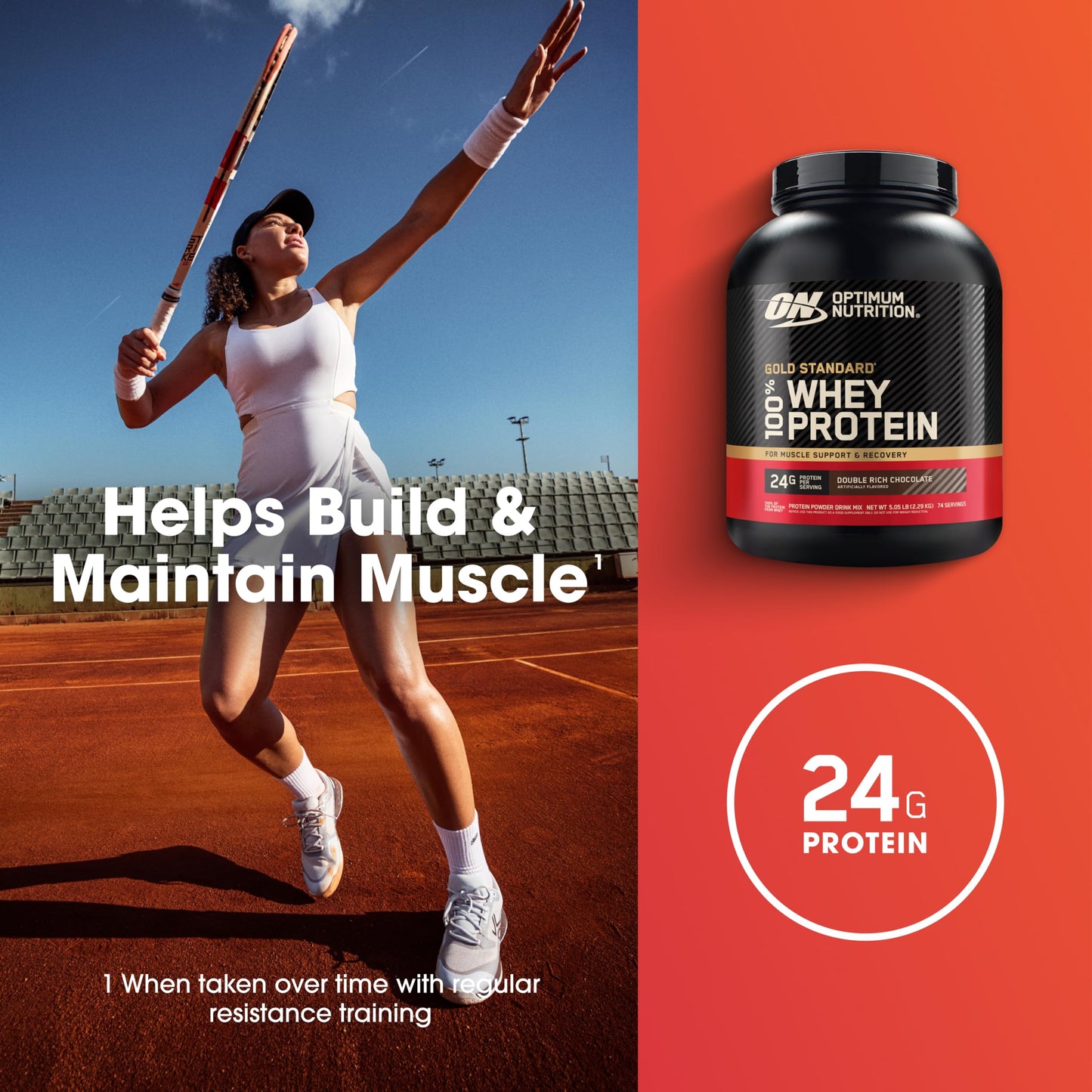 Optimum Nutrition Gold Standard 100% Whey Protein Powder Double Rich Chocolate 5 Pound 80