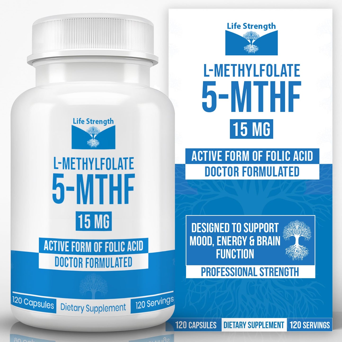 LifeStrength L-Methylfolate 15 MG Capsules 120 Count