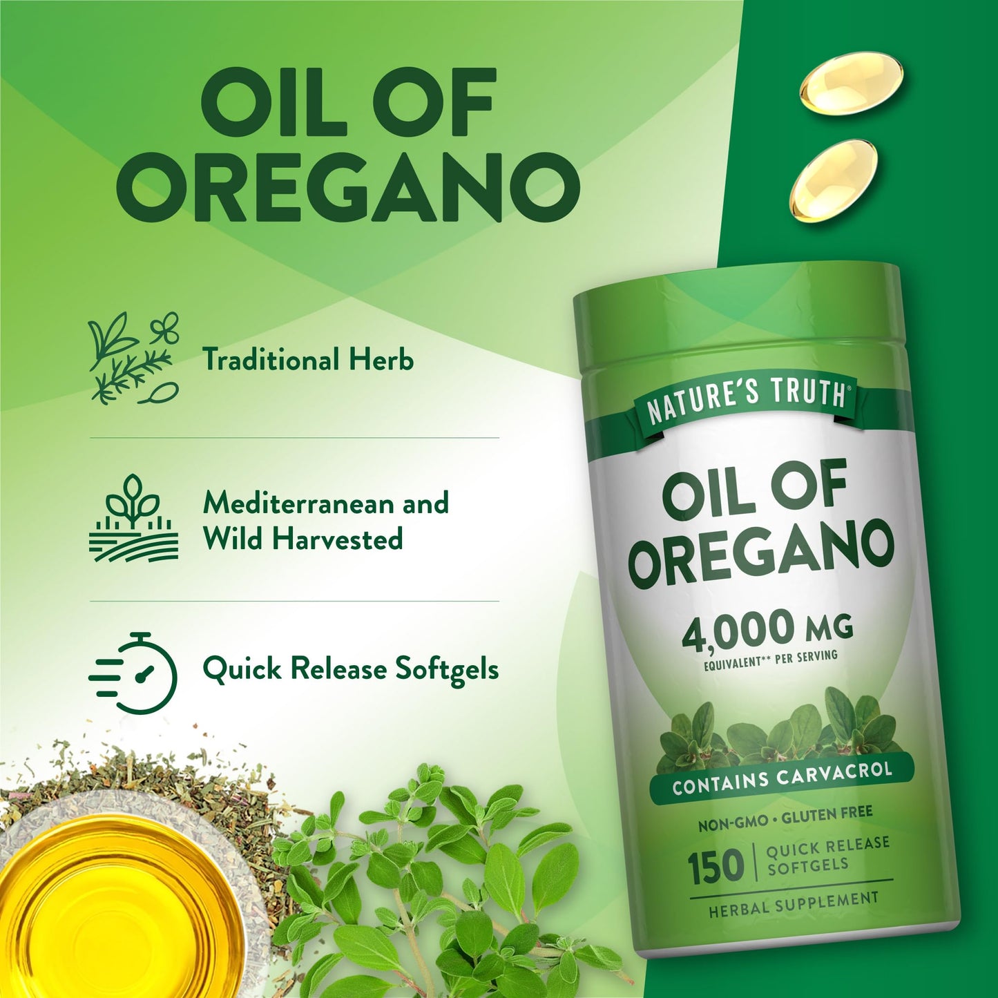 Nature's Truth Oil of Oregano Softgels 150 Count