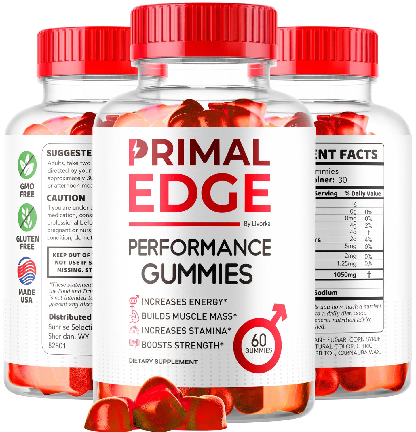 LIVORKA Primal Edge Mens Gummies, 60 Count