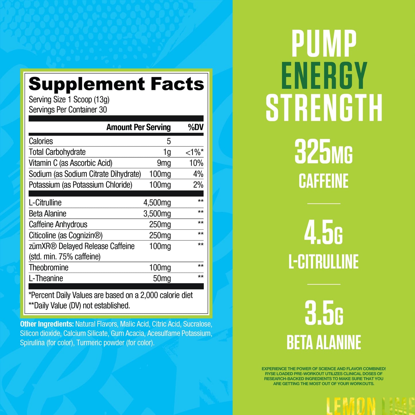 RYSE Up Supplements Loaded Pre Workout Powder, 15.3 Ounce