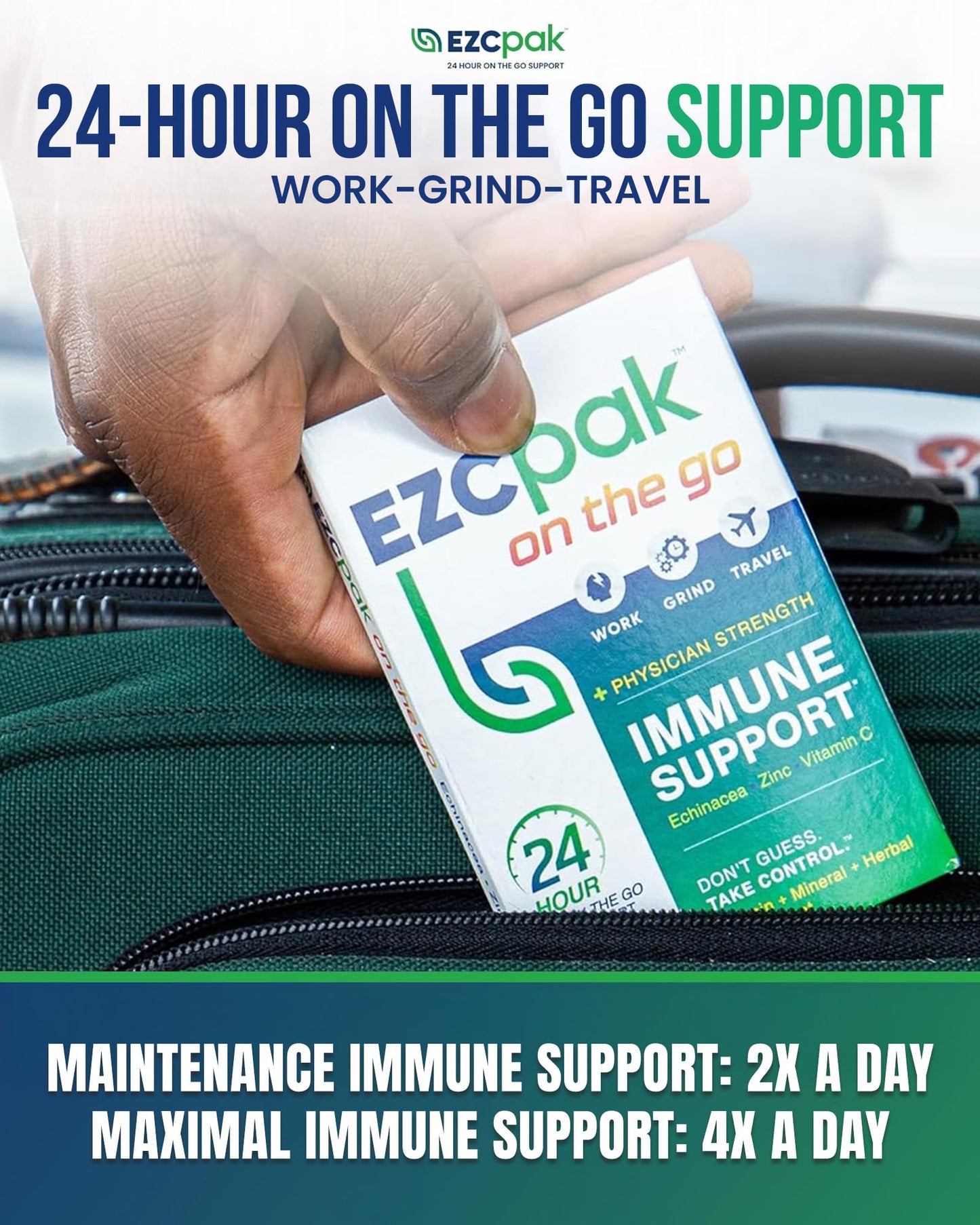 EZC Pak On The Go Immune System Booster Capsules, 1 Count
