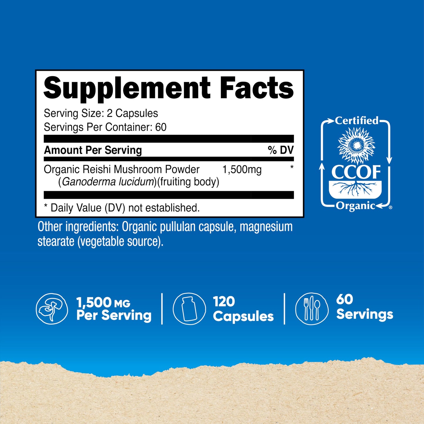 Nutricost Reishi Mushroom Capsules (1500mg) 120 Count