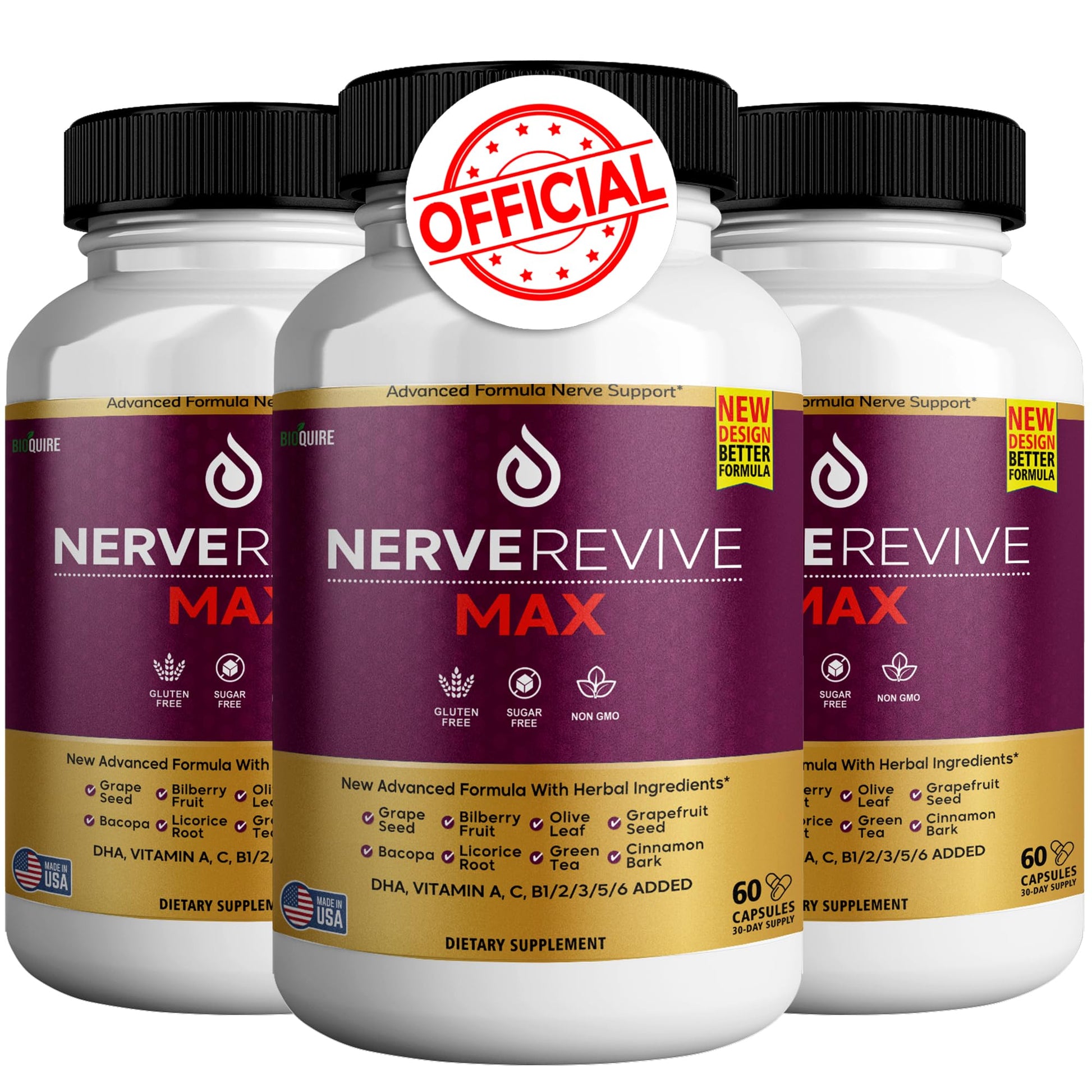 BIOQUIRE Nerve Revive Max, 180 Capsules