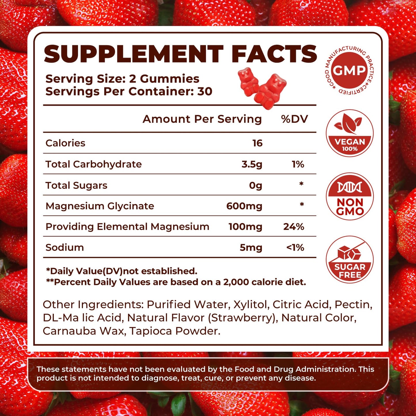 Sieralyn Magnesium Glycinate Gummies 600mg, 60 Count