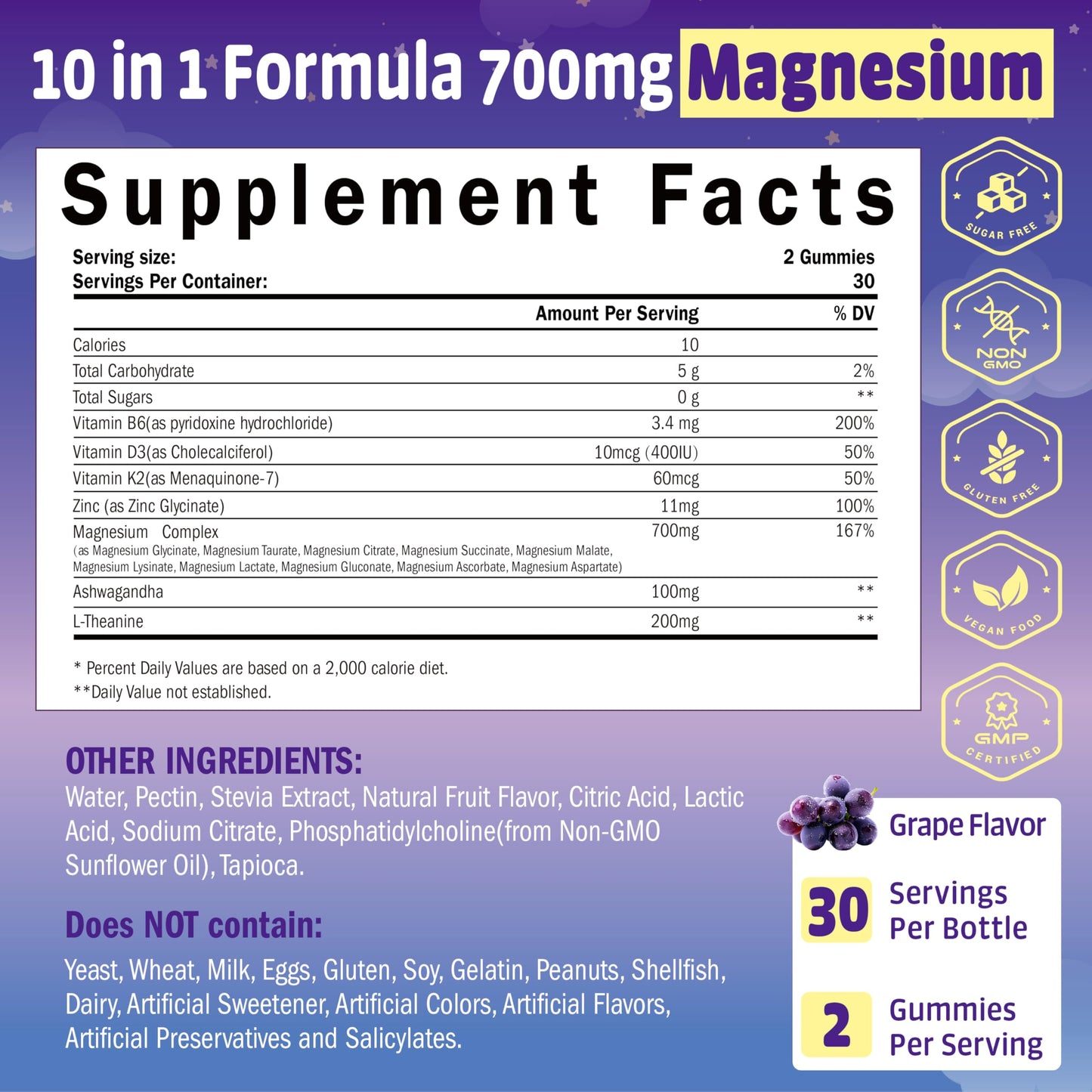 SUGAWITA Magnesium Complex for Women 60 Gummies