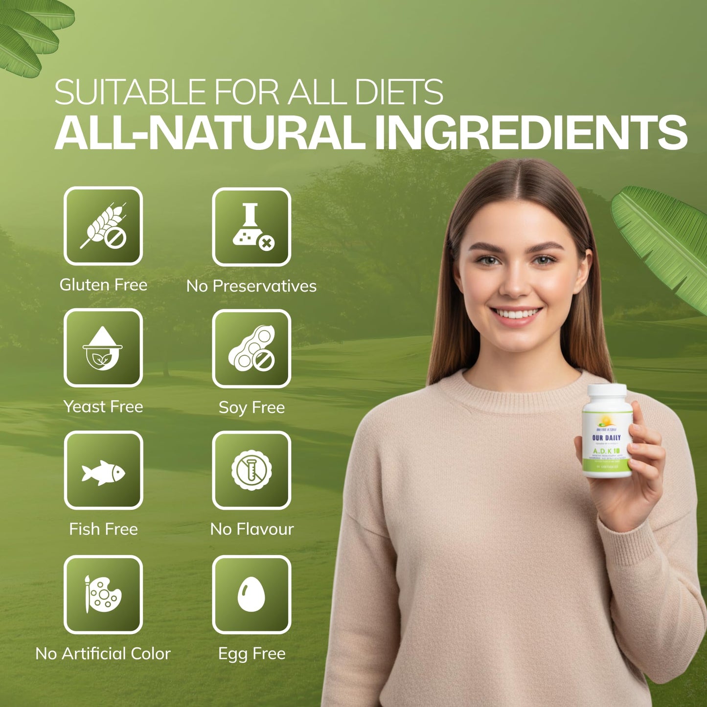 AND GIVE US TODAY OUR DAILY Daily Vites ADK 10 Vitamin Supplement Capsules 180
