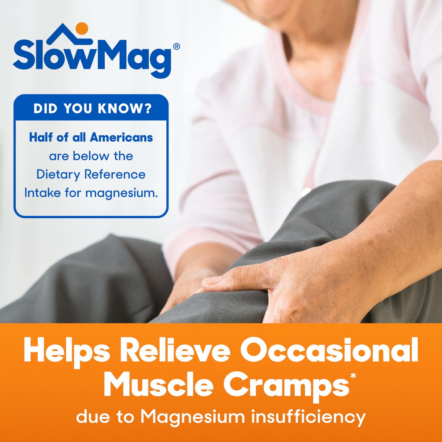 Slow-Mag Magnesium Chloride with Calcium Supplement Tablets for Muscle Relaxation and Heart Health, 60 Count