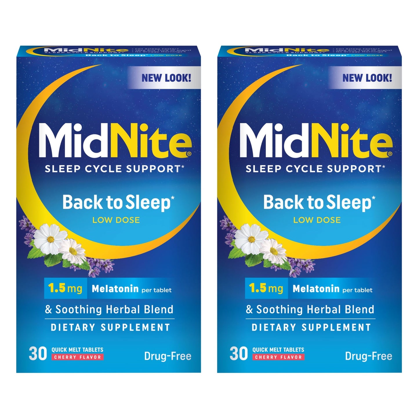 MidNite Back to Sleep Low Dose Melatonin Sleep Aid, 60 Tablets