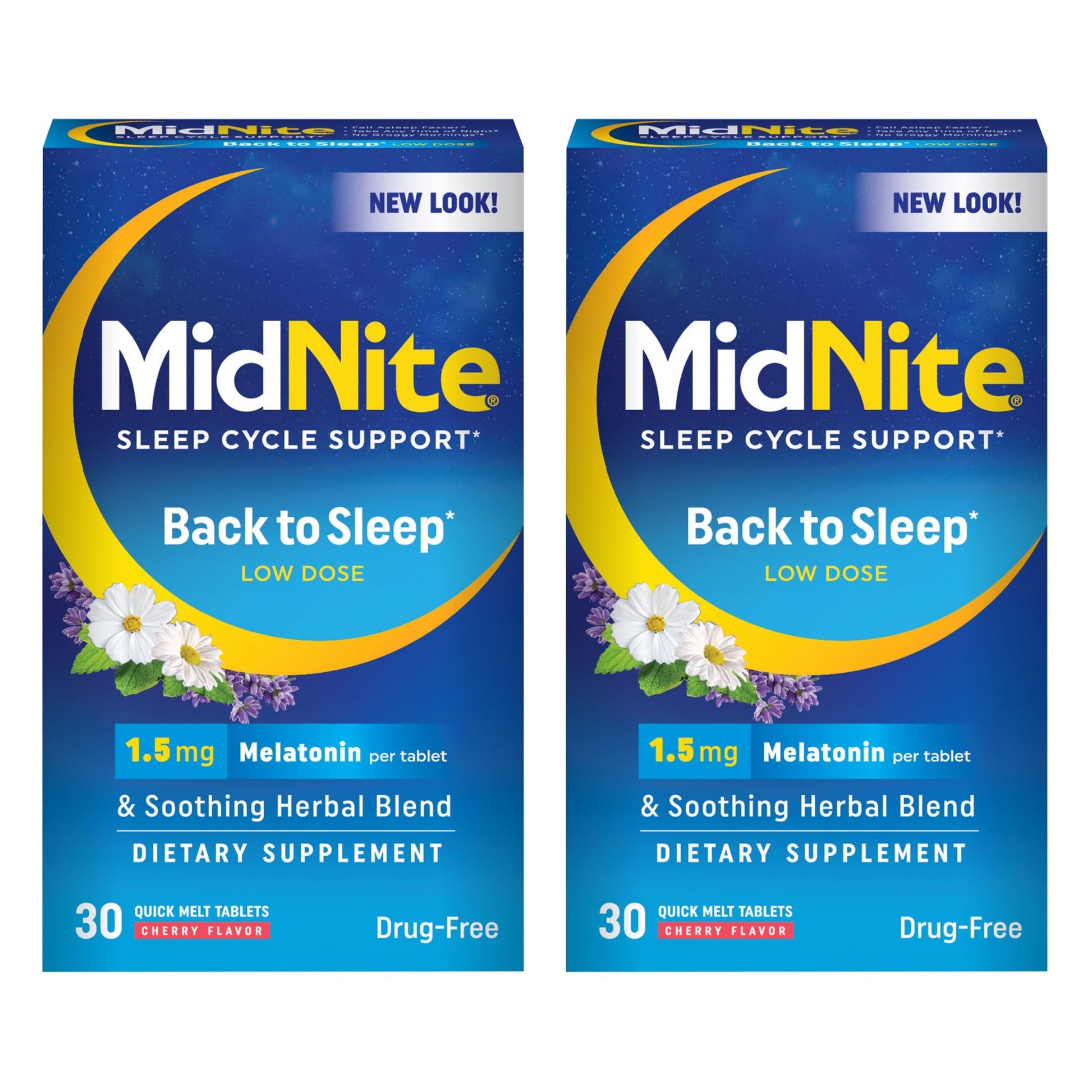 MidNite Back to Sleep Low Dose Melatonin Sleep Aid, 60 Tablets