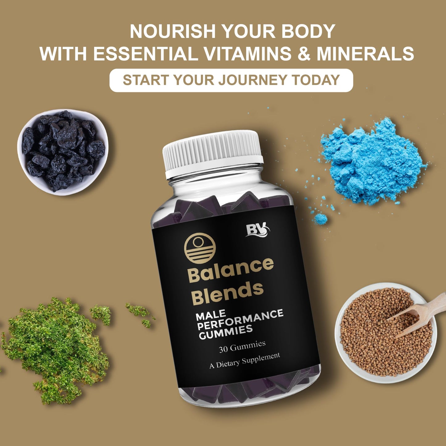 BLUE VIBE Balance Blends Premium Performance Formula Gummies 30 Gummies