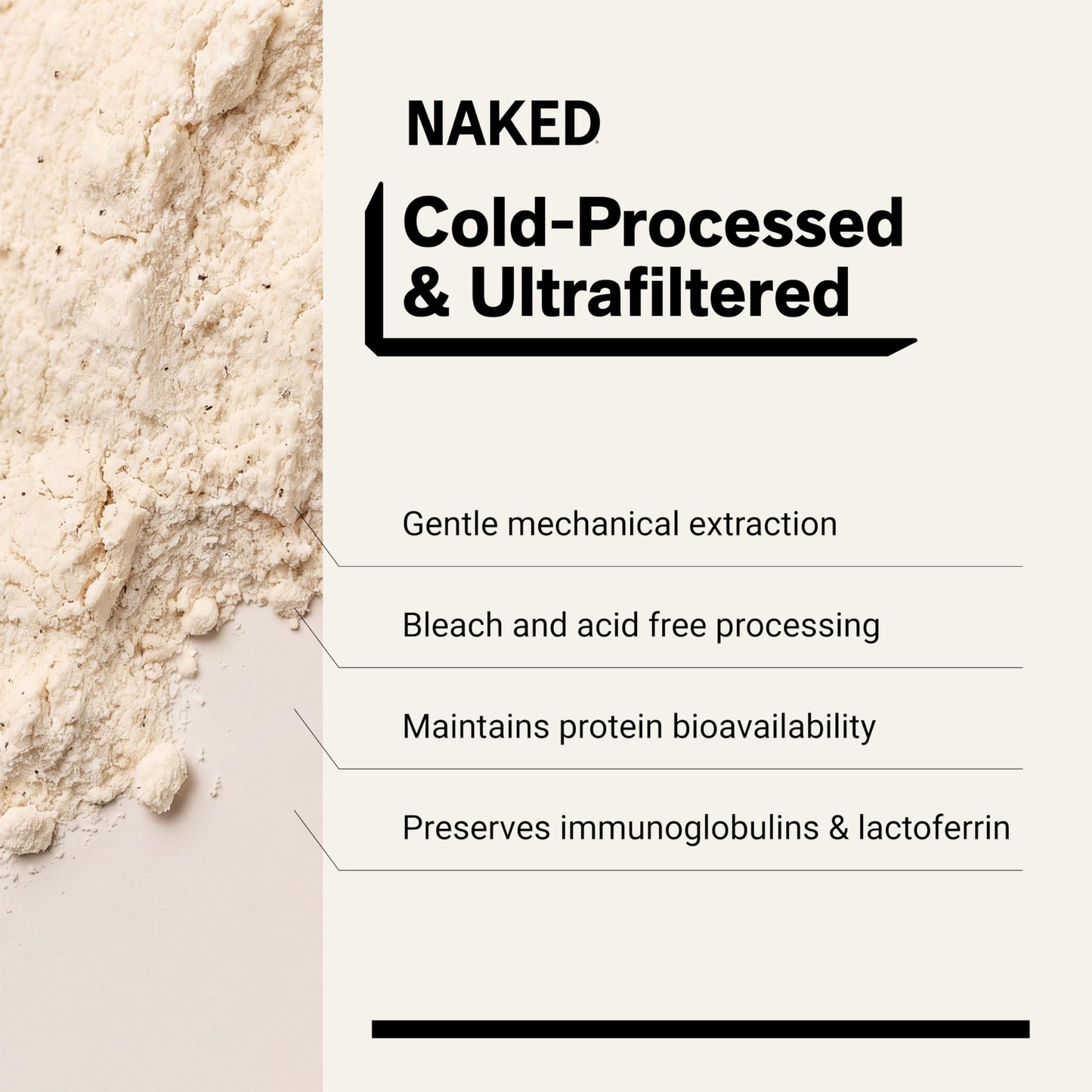 NAKED Vanilla Whey Protein Powder, 80 Servings