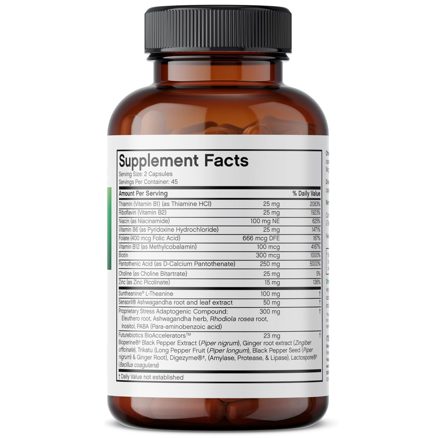 Futurebiotics Stressassist L-theanine Ashwagandha and Rhodiola Rosea Stress Complex Capsule, 90 Count